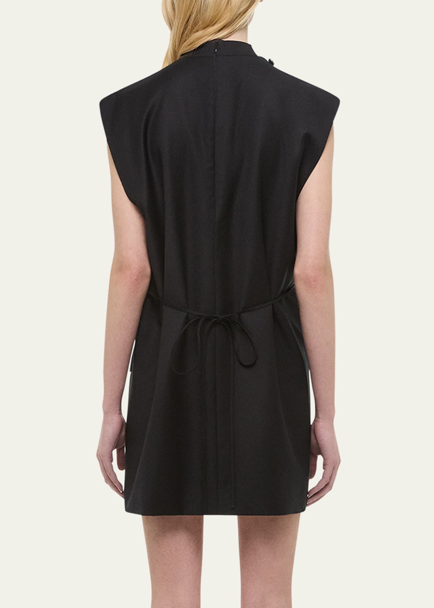Sleeveless Cowl-Neck Blazer Dress - Thumbnail 3