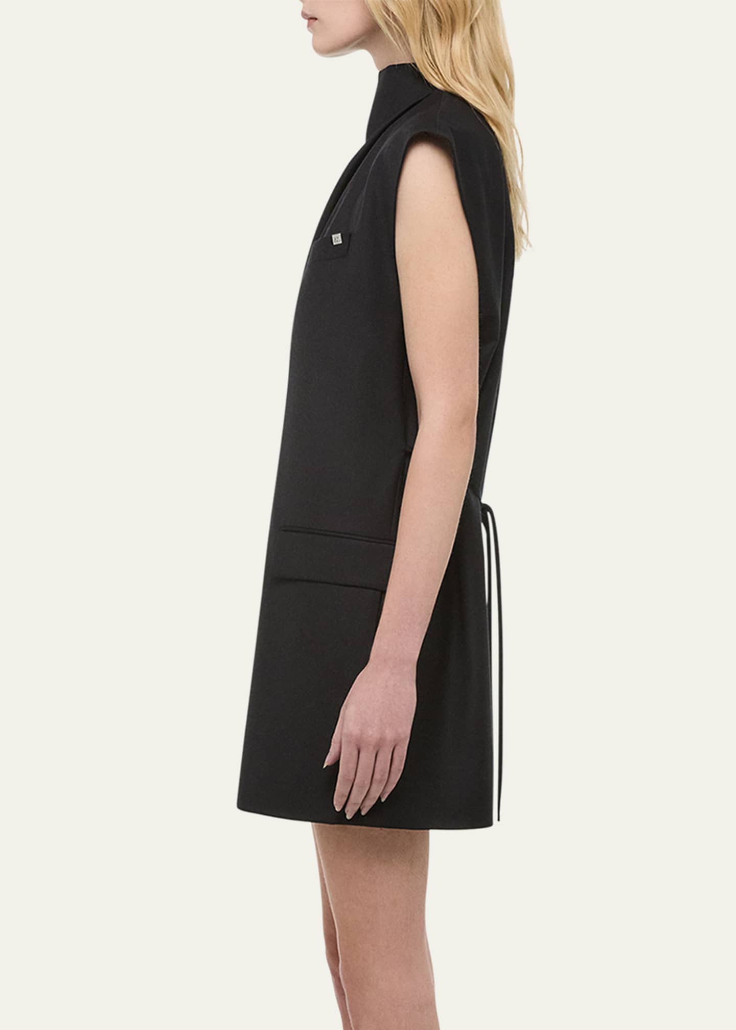 Sleeveless Cowl-Neck Blazer Dress - Thumbnail 4