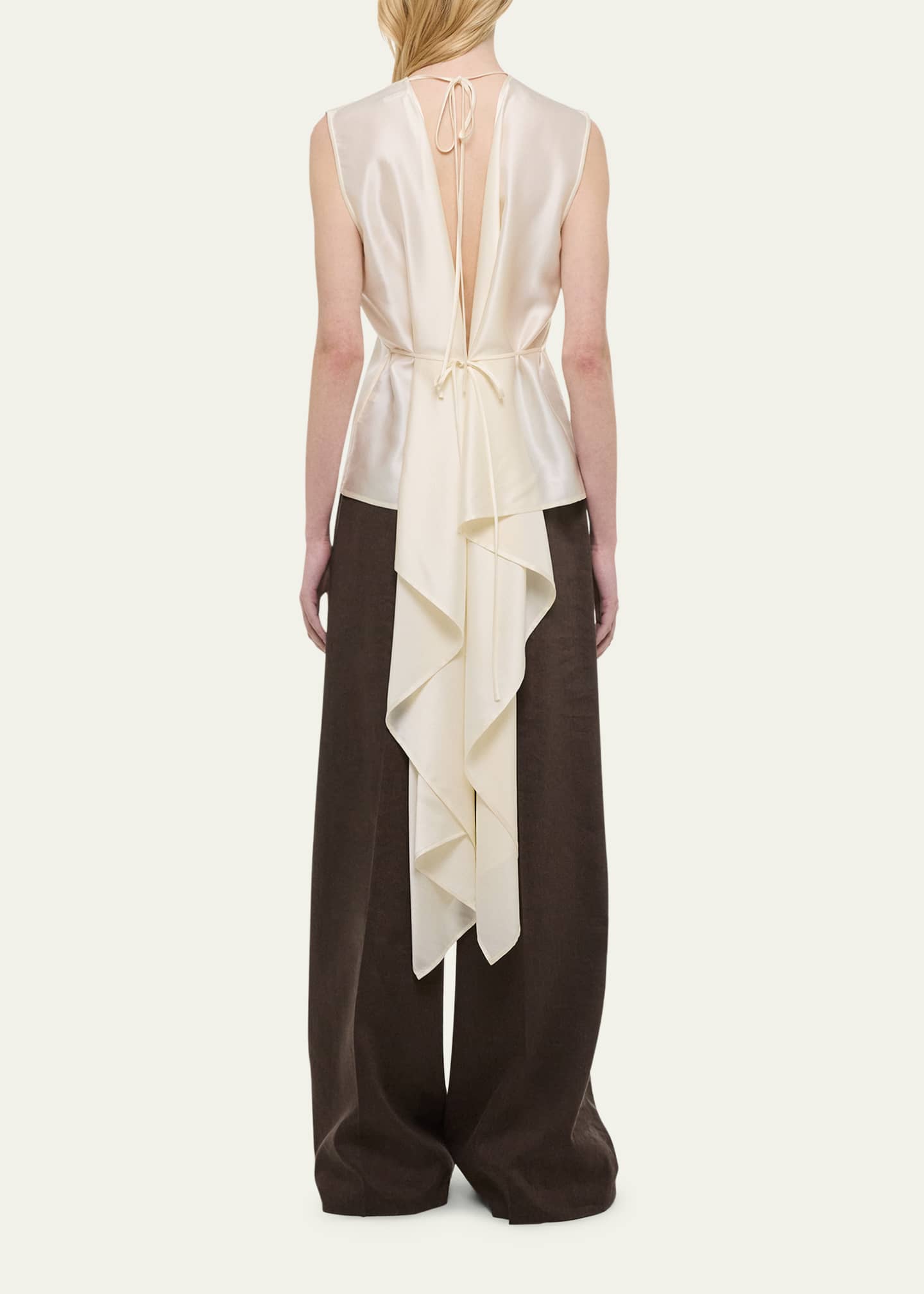 Helmut Lang Sleeveless Draped Silk Scarf Top - Bergdorf Goodman