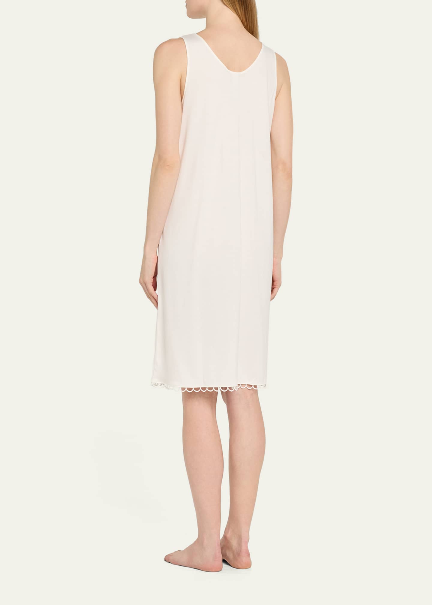 Hanro Anouk Embroidery-Trim Cotton Tank Nightgown Image 3 of 5