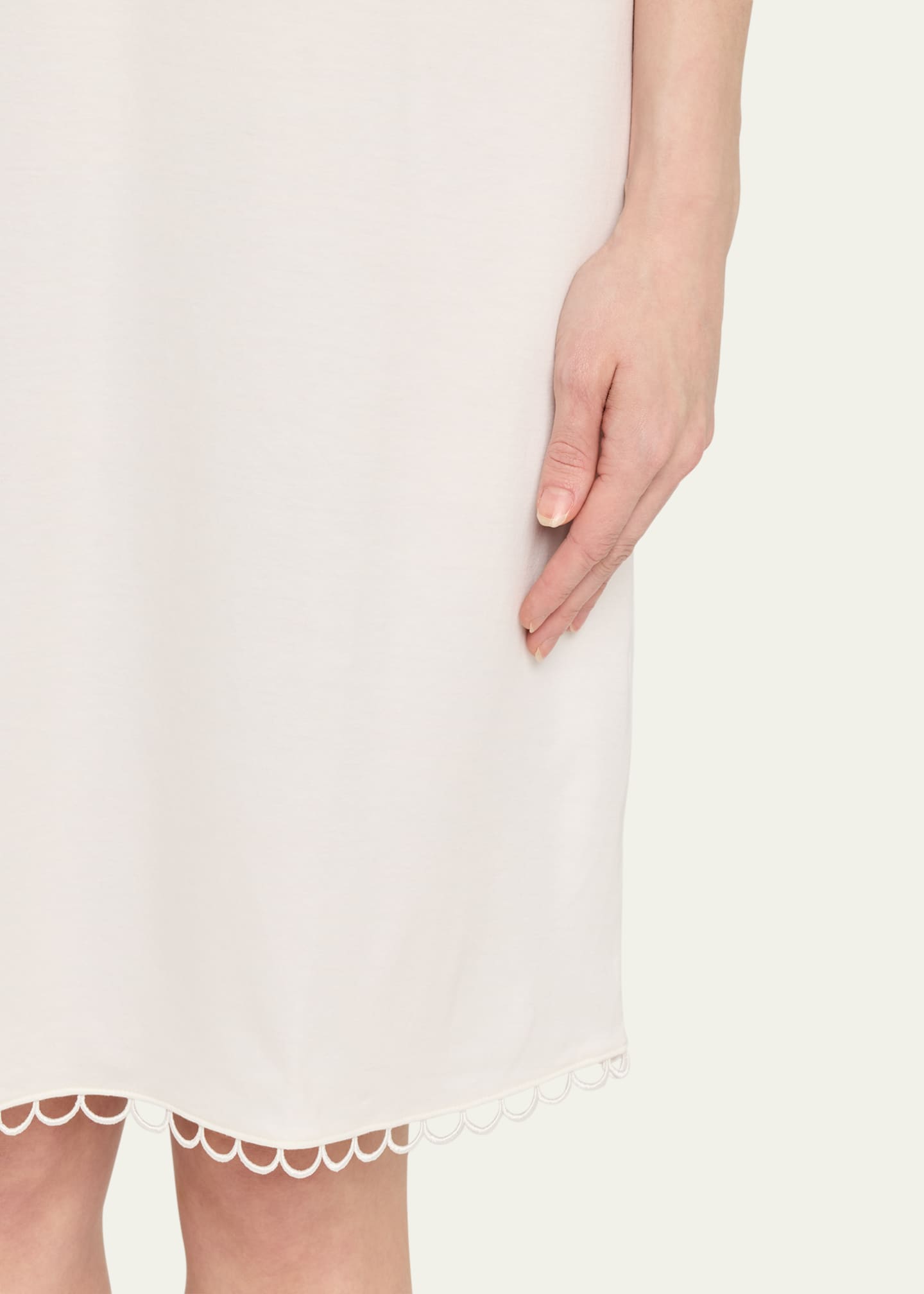 Hanro Anouk Embroidery-Trim Cotton Tank Nightgown Image 5 of 5