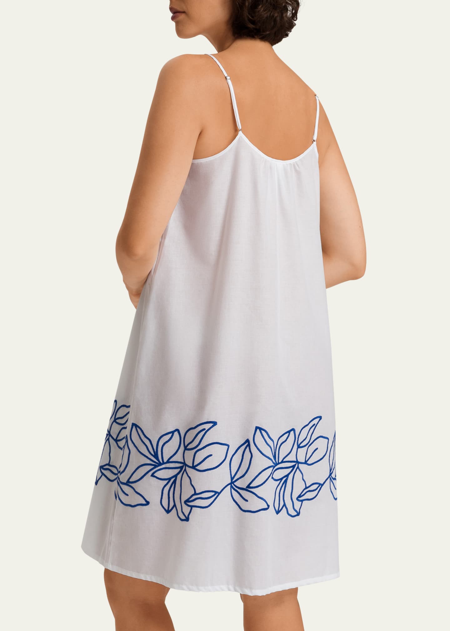 Hanro Liz Leaf-Embroidered Cotton Chemise Image 3 of 4