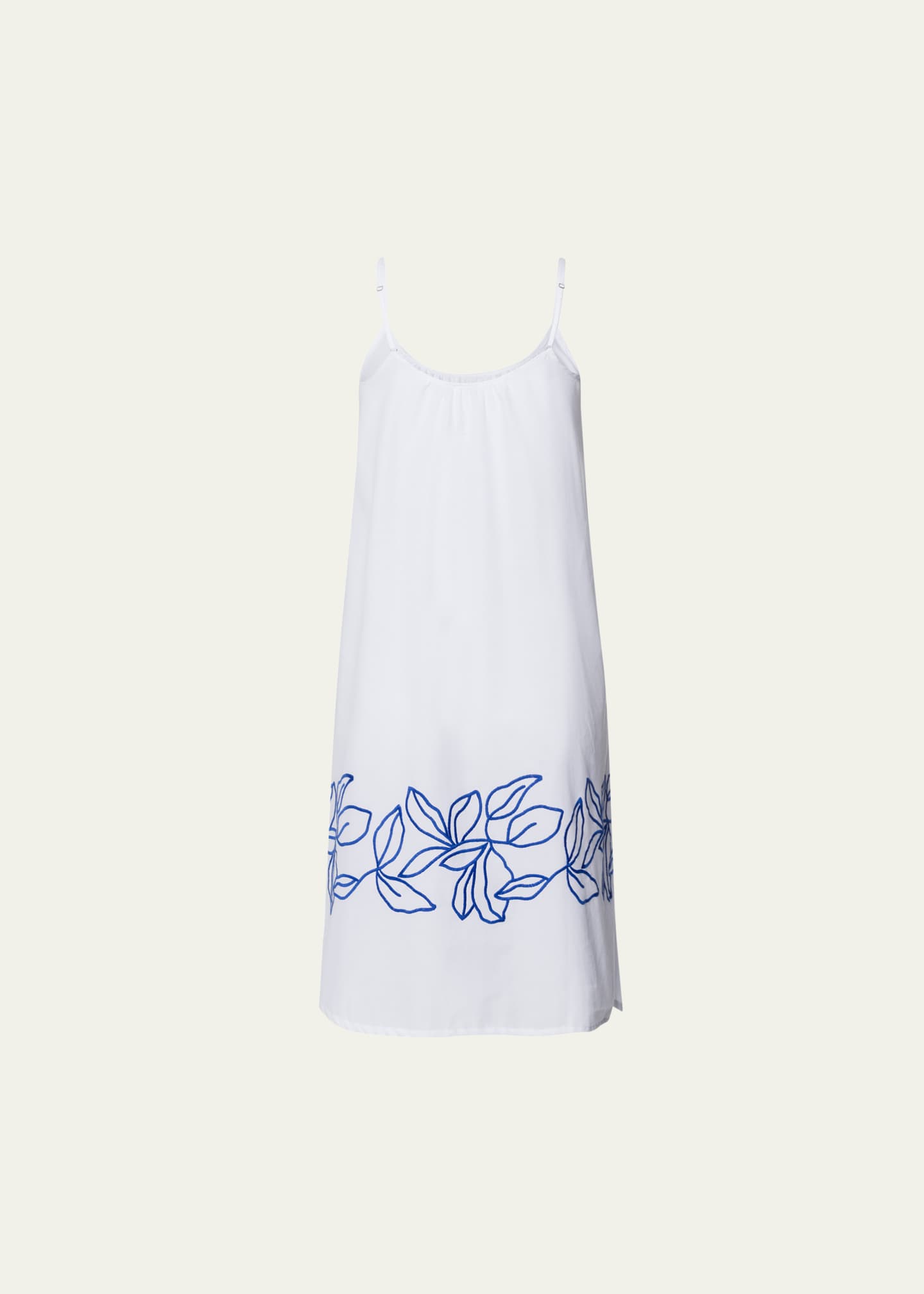 Hanro Liz Leaf-Embroidered Cotton Chemise Image 1 of 4