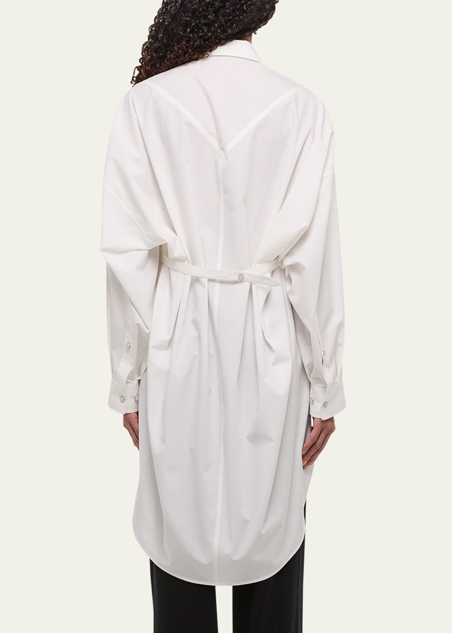 Helmut Lang Long-Sleeve Cotton Shirtdress Image 3 of 5