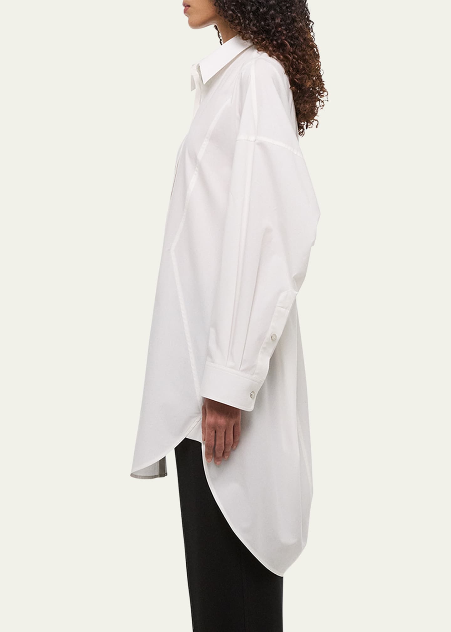 Helmut Lang Long-Sleeve Cotton Shirtdress Image 4 of 5