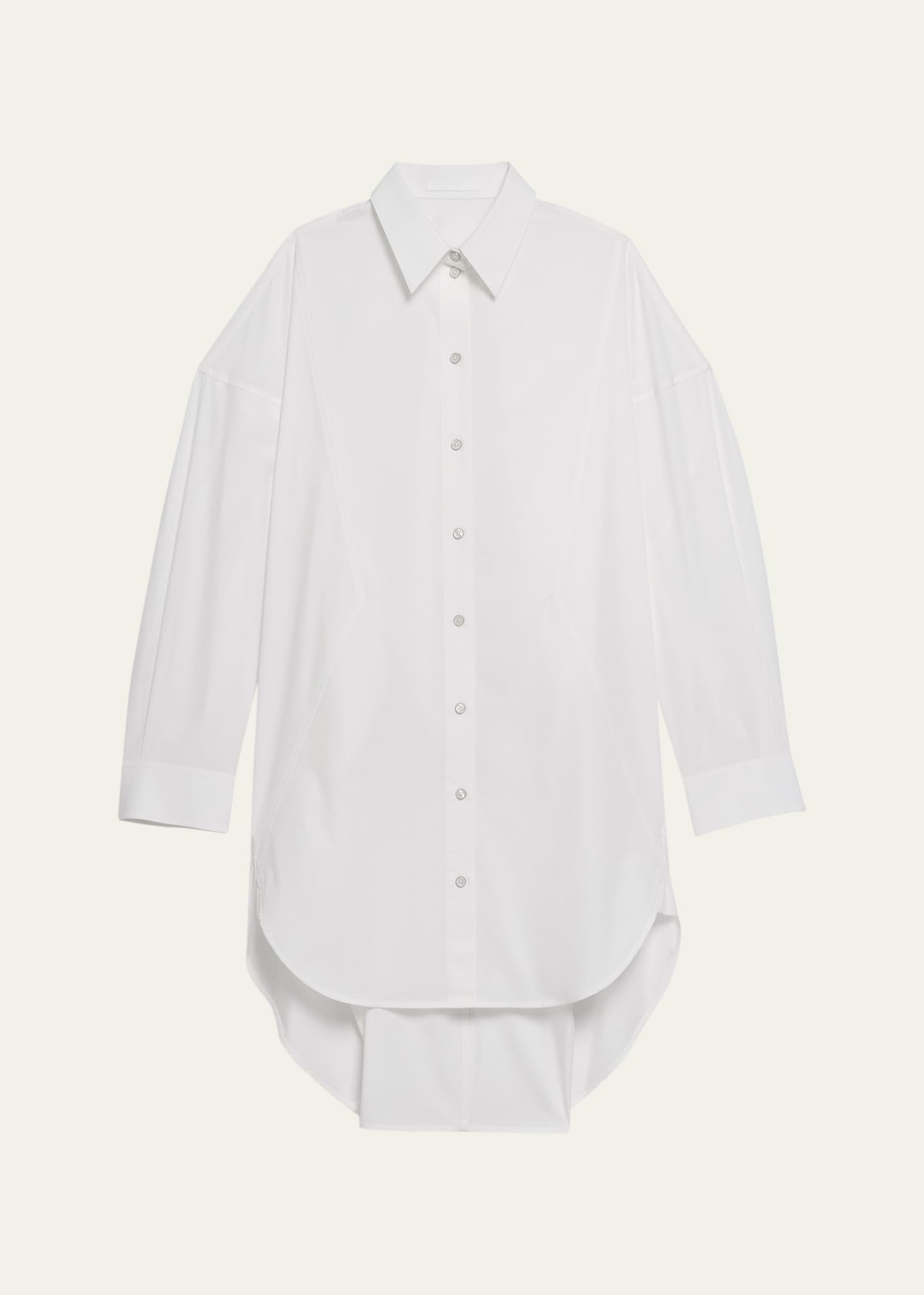 Helmut Lang Long-Sleeve Cotton Shirtdress Image 1 of 5