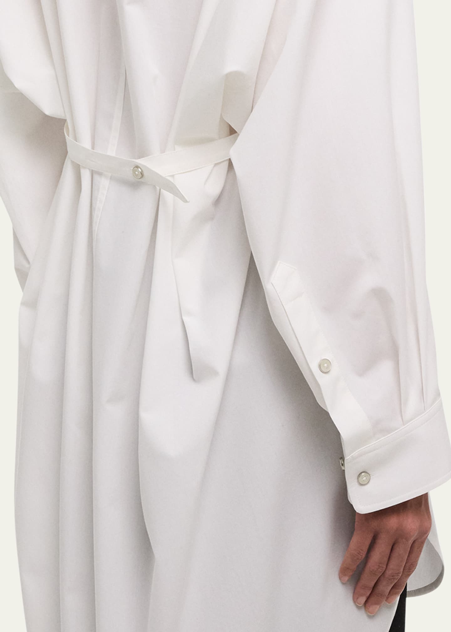 Helmut Lang Long-Sleeve Cotton Shirtdress Image 5 of 5