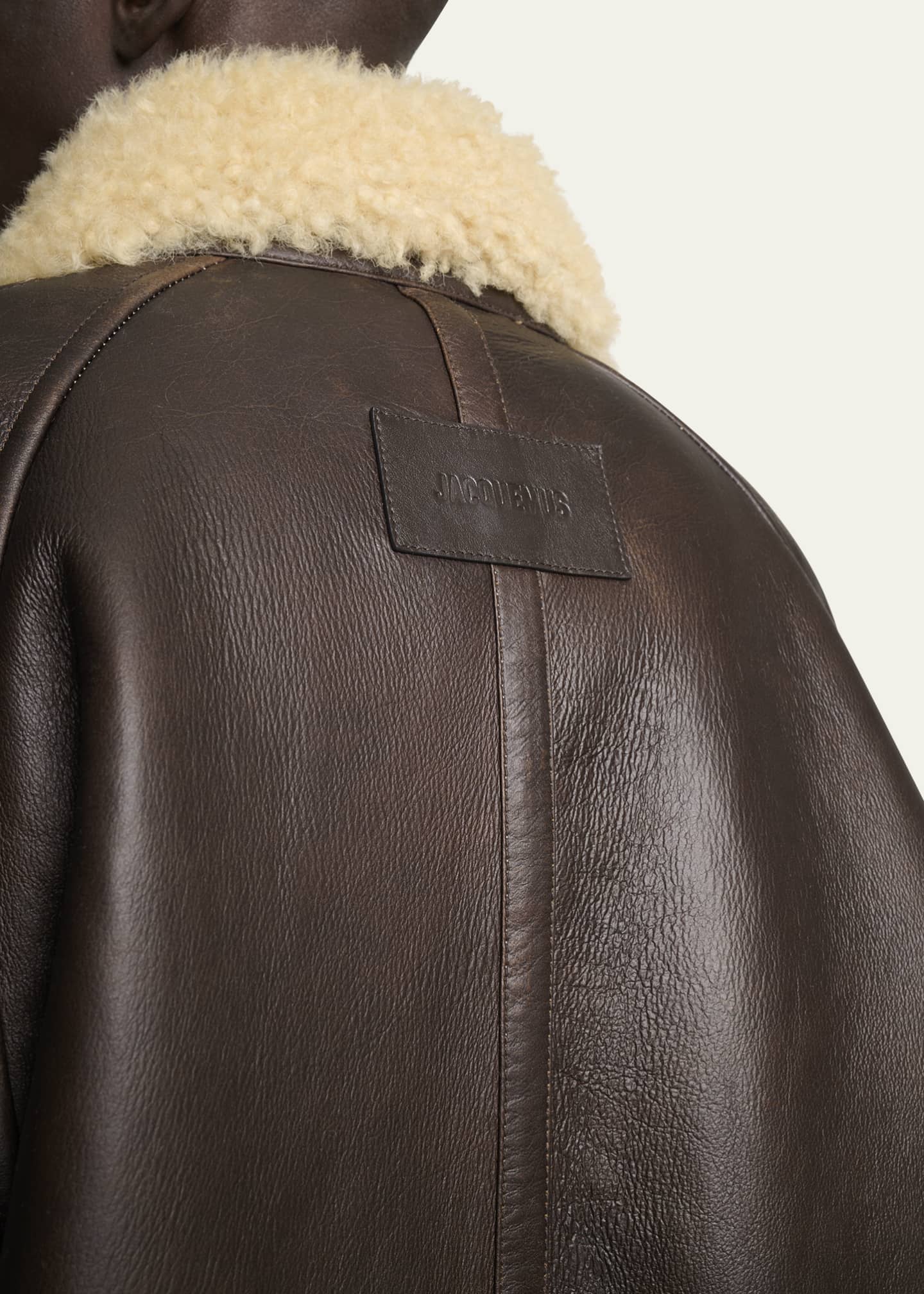 Jacquemus Men's Leather and Shearling Bomber Jacket - Bergdorf Goodman