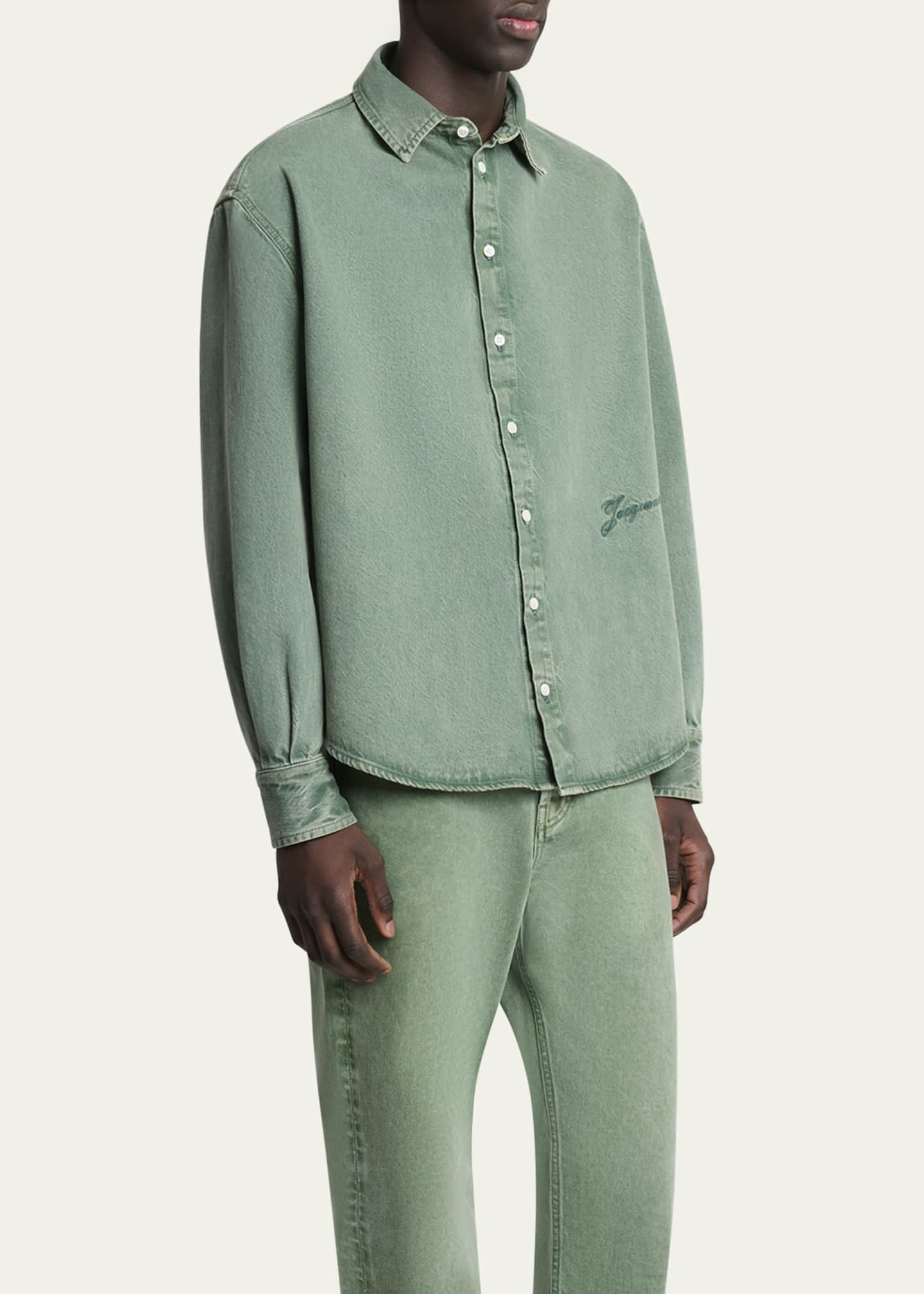 Jacquemus Men's De-Nimes Simon Casual Button-Down Shirt Image 4 of 5