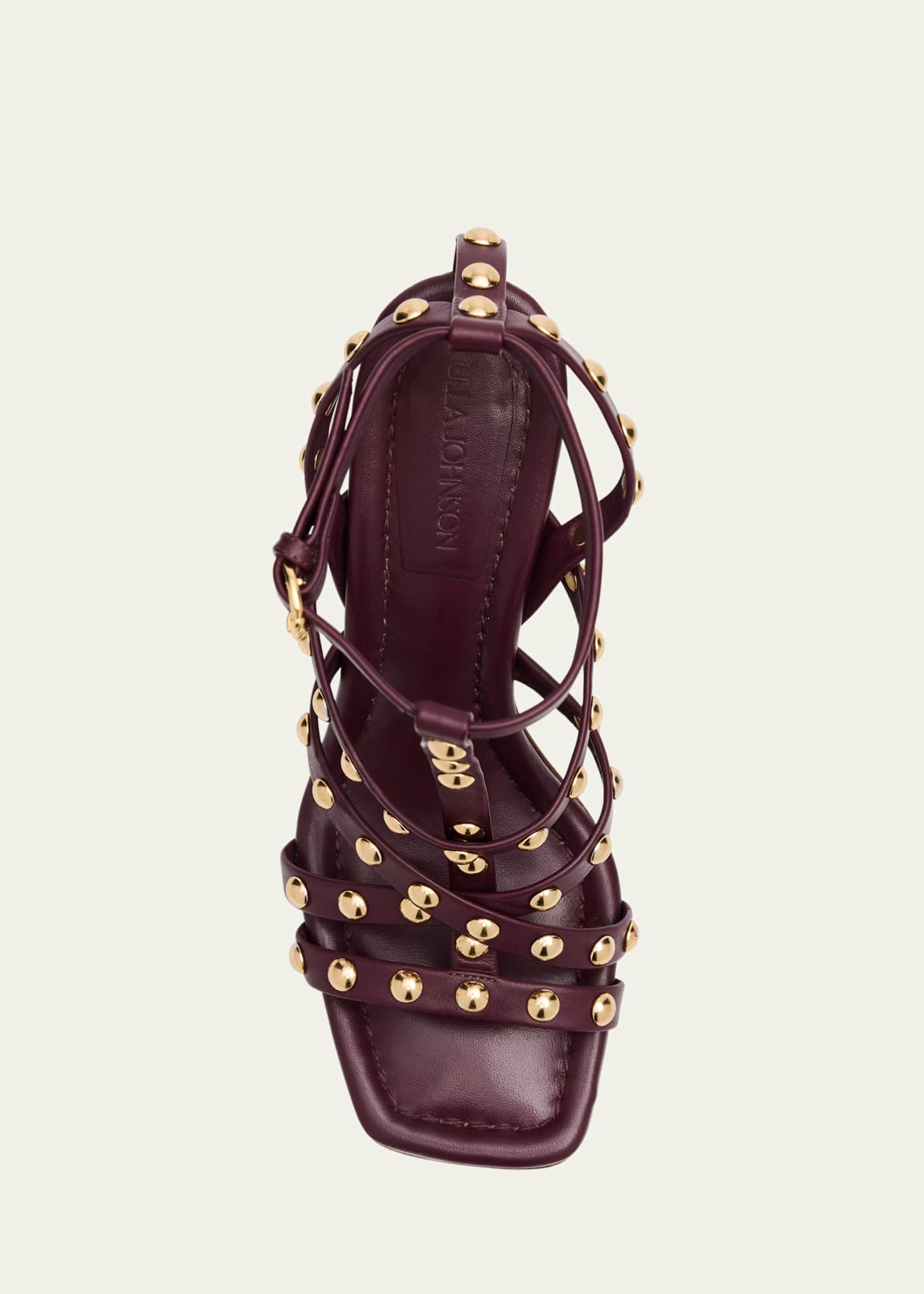 Ulla Johnson Bijou Studded Caged Block-Heel Sandals Image 6 of 6