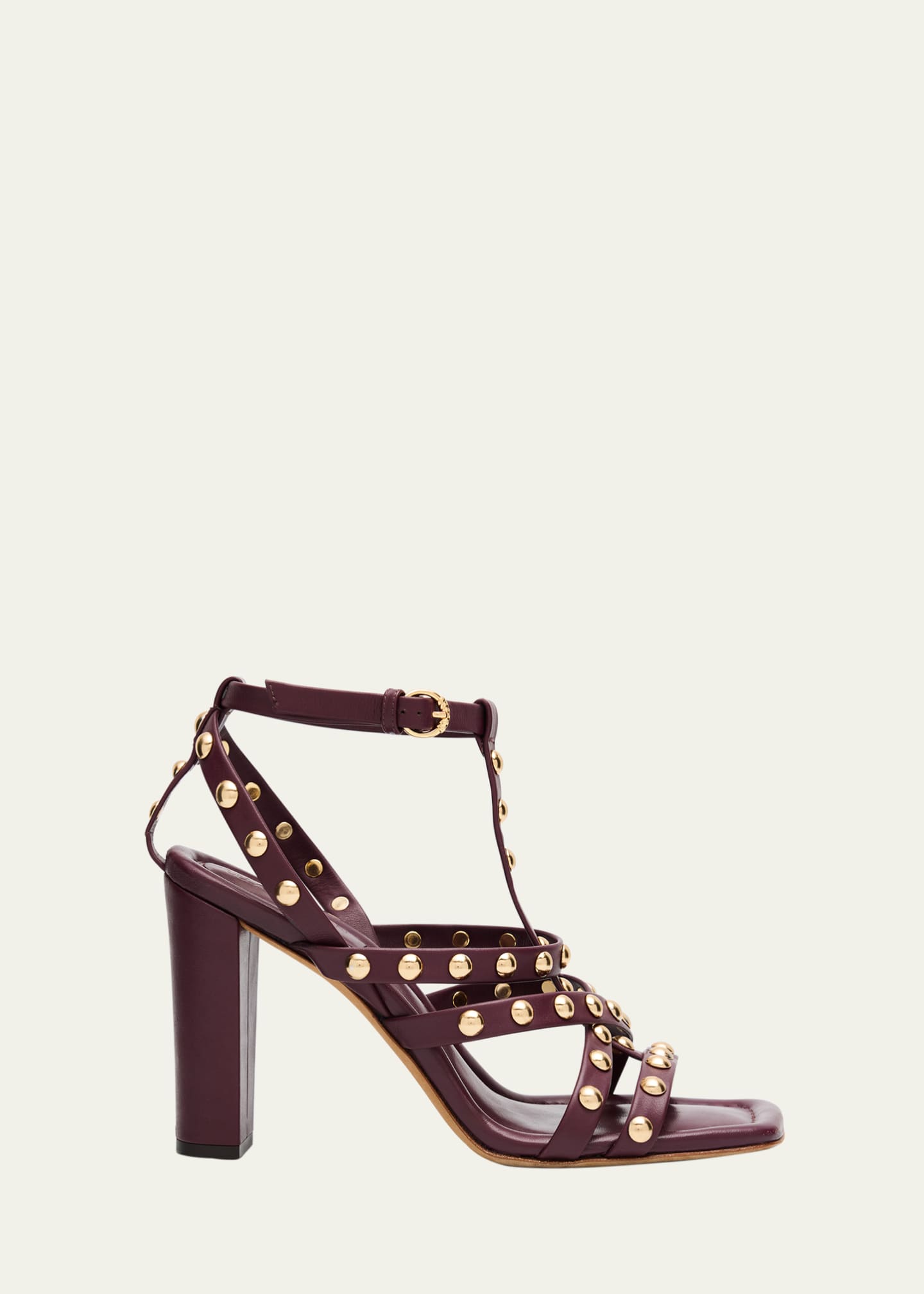 Ulla Johnson Bijou Studded Caged Block-Heel Sandals Image 1 of 6