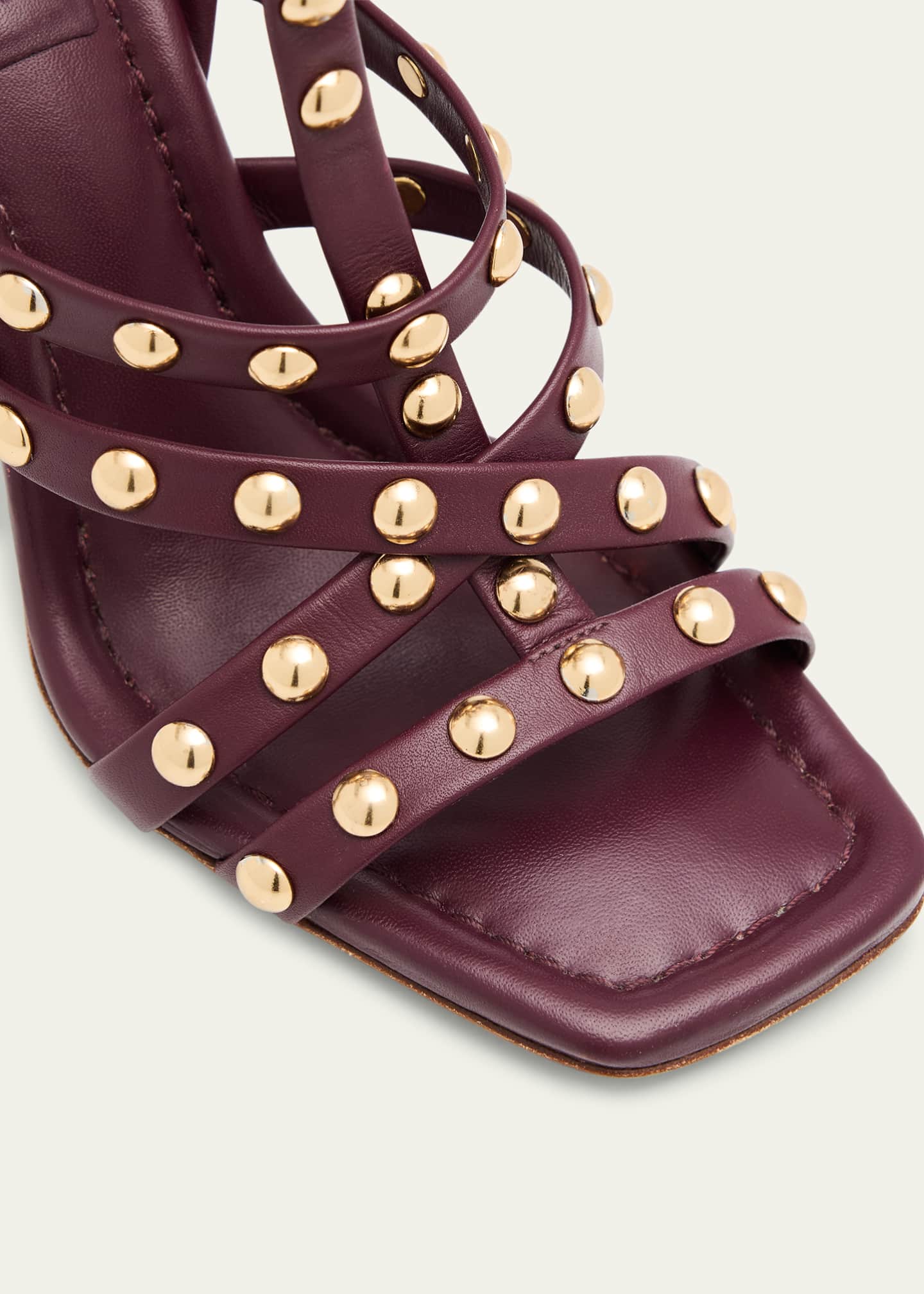 Ulla Johnson Bijou Studded Caged Block-Heel Sandals Image 5 of 6