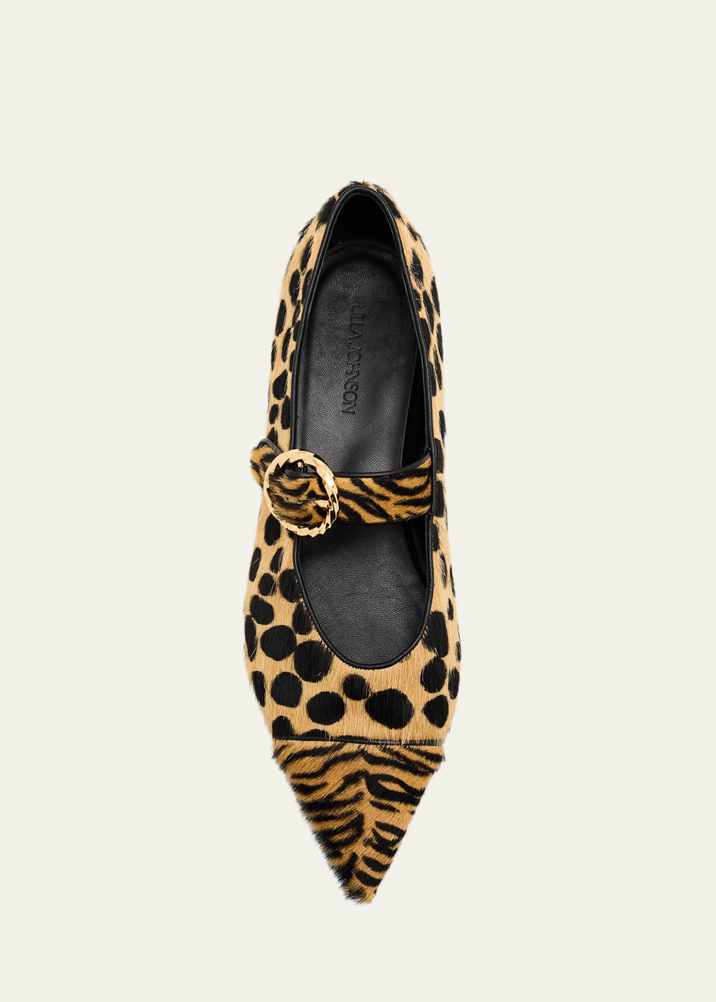 Ulla Johnson Kiki Mixed Calf Hair Mary Jane Ballerina Flats Image 6 of 6