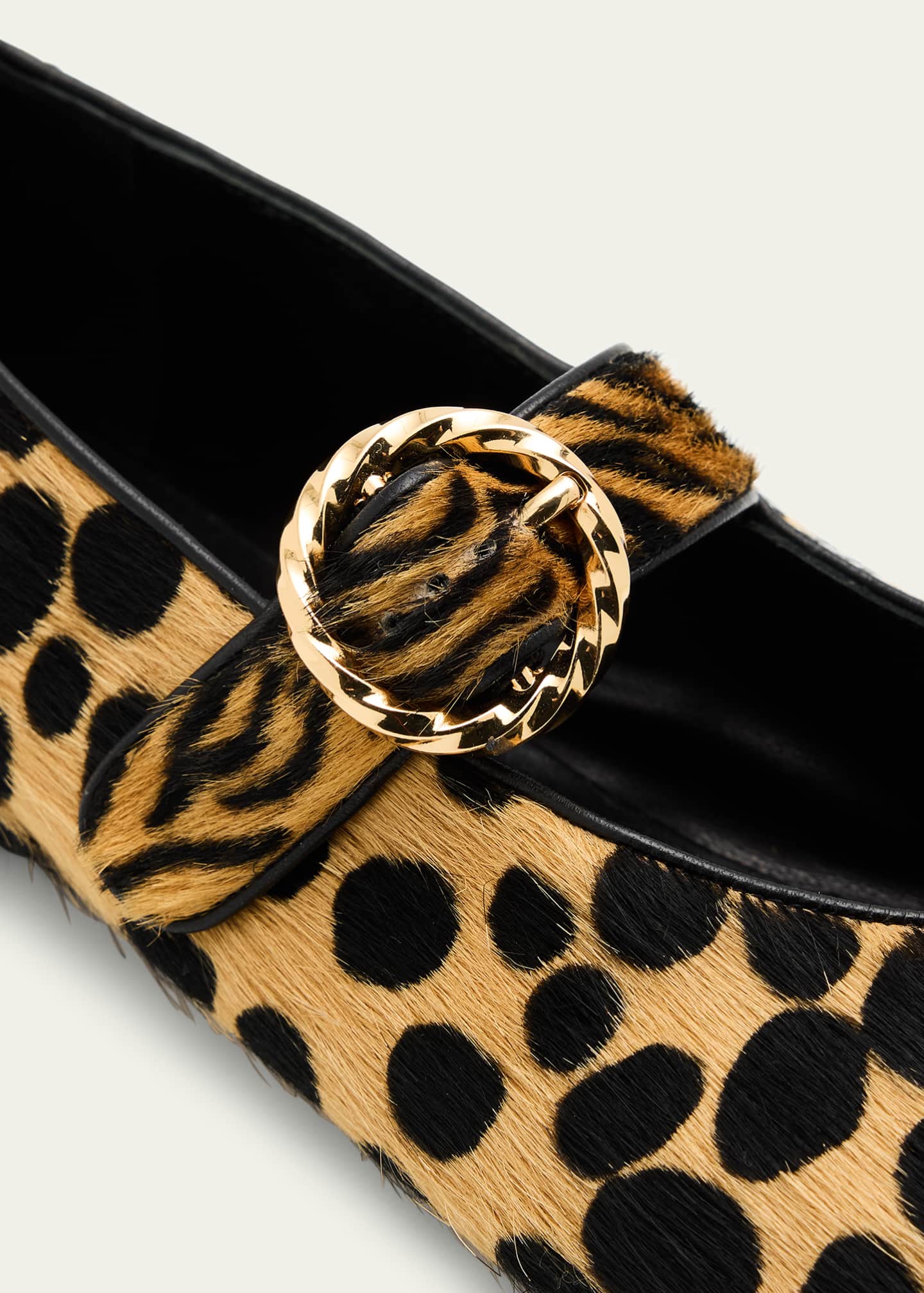 Ulla Johnson Kiki Mixed Calf Hair Mary Jane Ballerina Flats Image 5 of 6