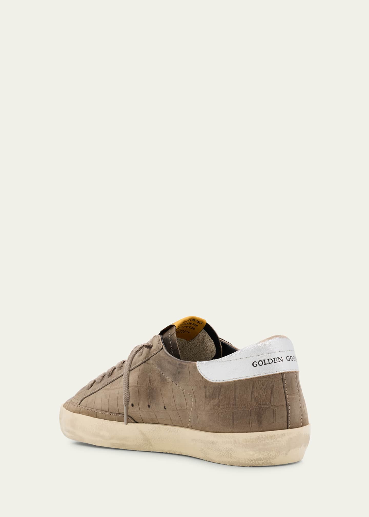 Golden Goose Men's Super-Star Croc-Printed Nubuck Leather Sneakers, Exclusive Image 2 of 4