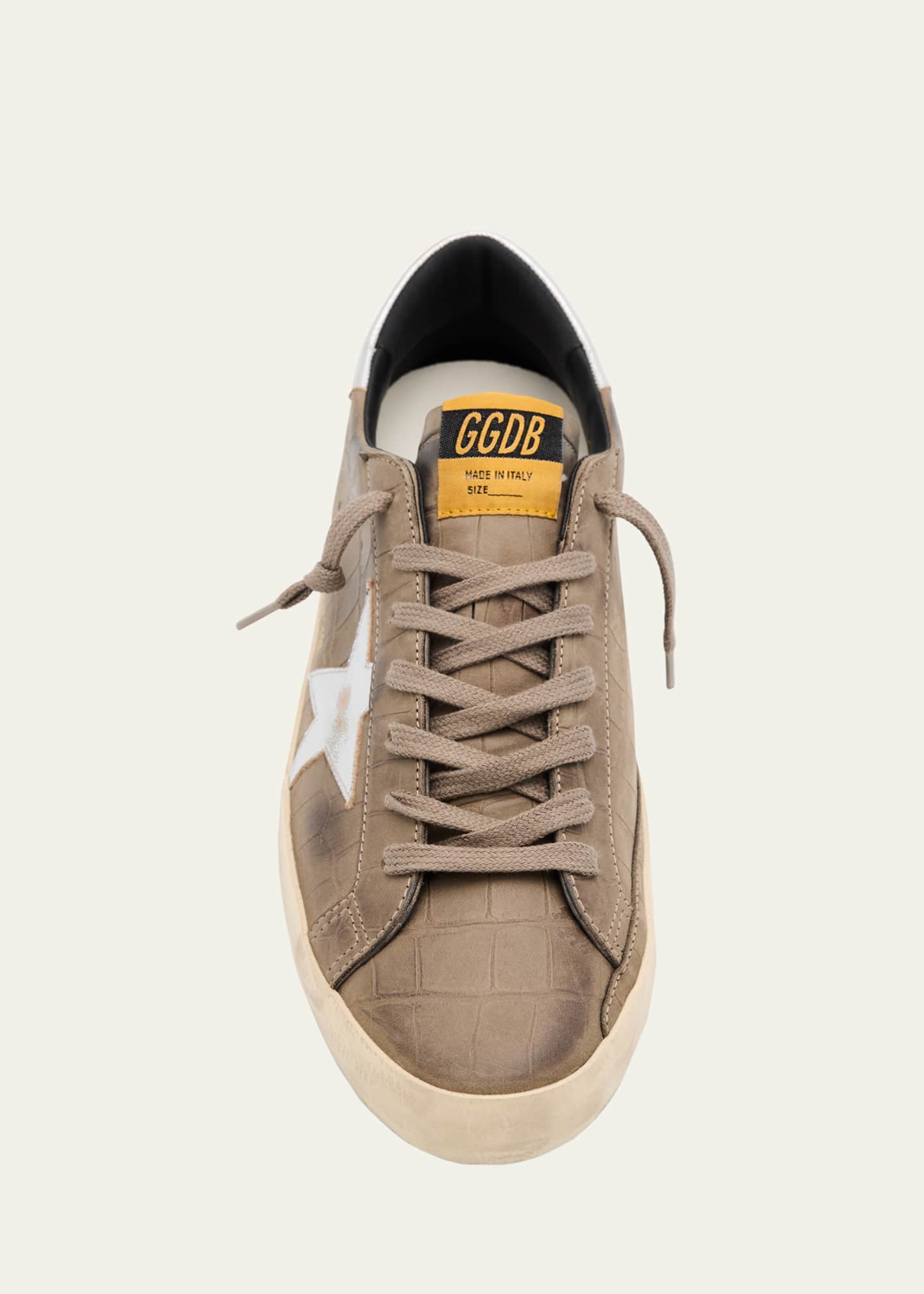 Golden Goose Men's Super-Star Croc-Printed Nubuck Leather Sneakers, Exclusive Image 4 of 4