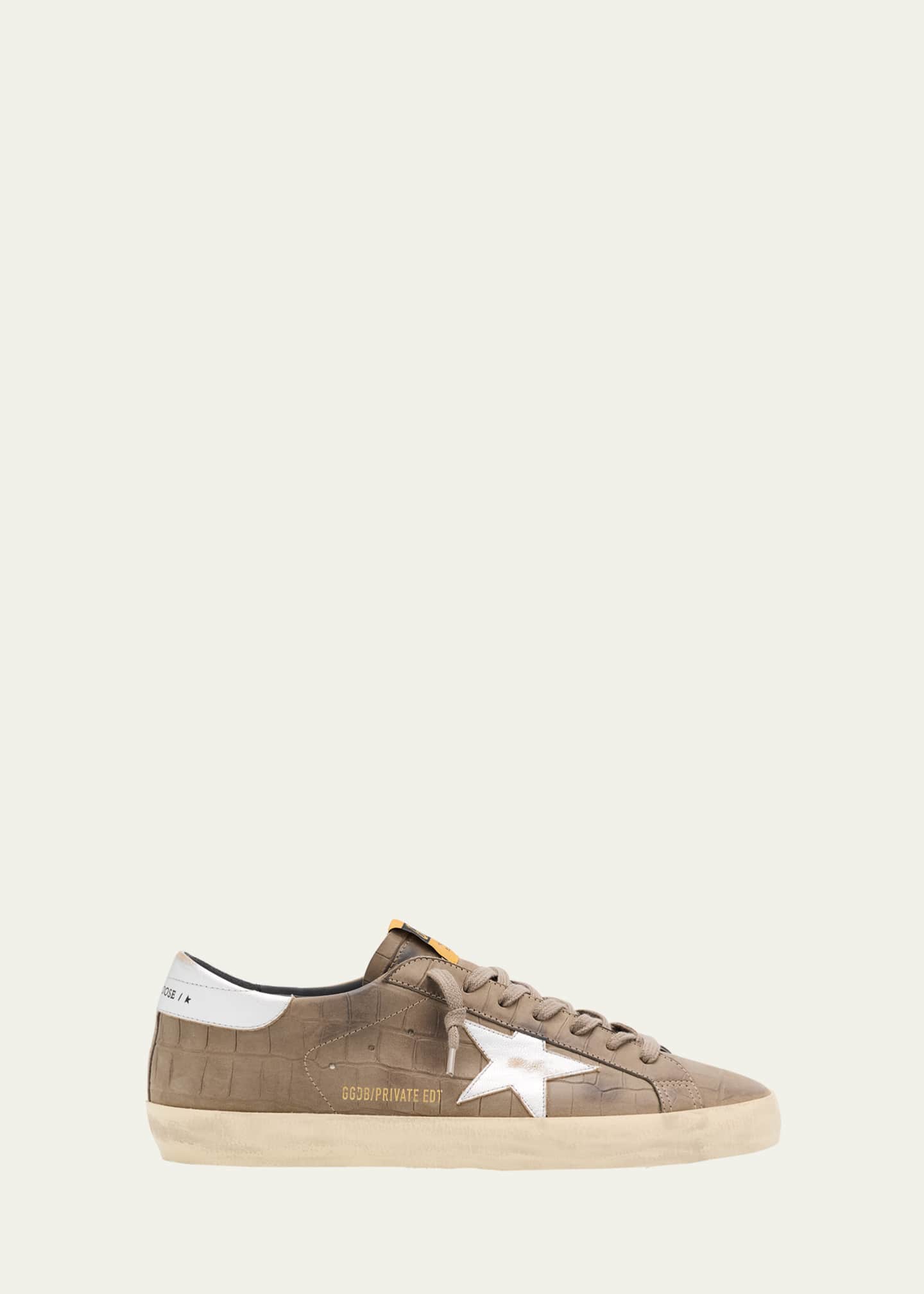 Golden Goose Men's Super-Star Croc-Printed Nubuck Leather Sneakers, Exclusive Image 1 of 4