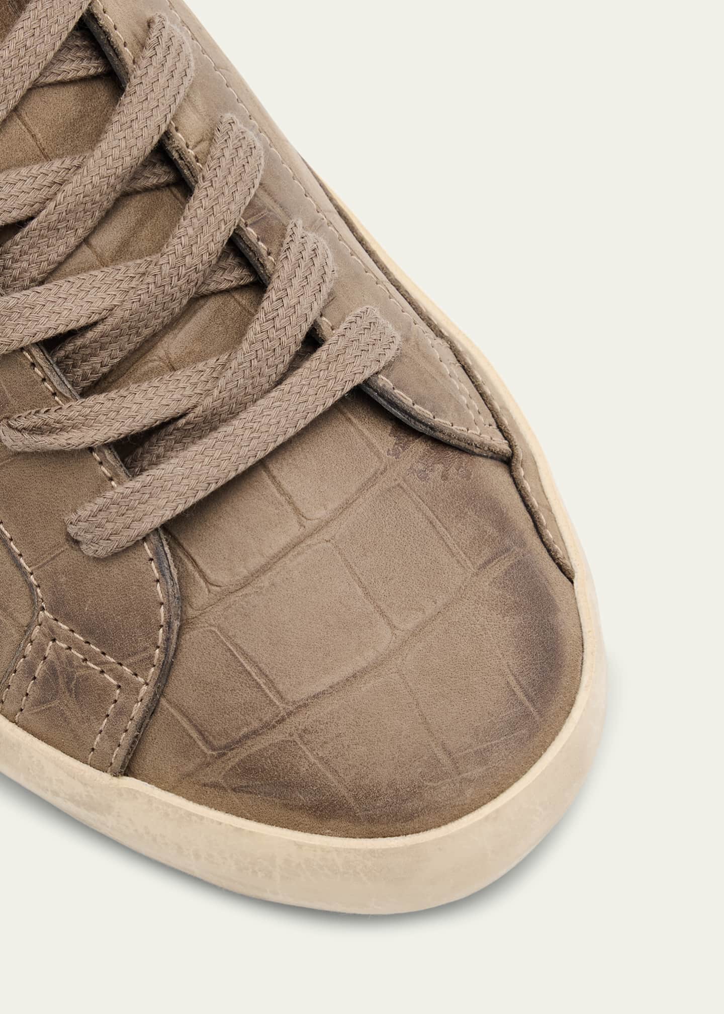 Golden Goose Men's Super-Star Croc-Printed Nubuck Leather Sneakers, Exclusive Image 3 of 4