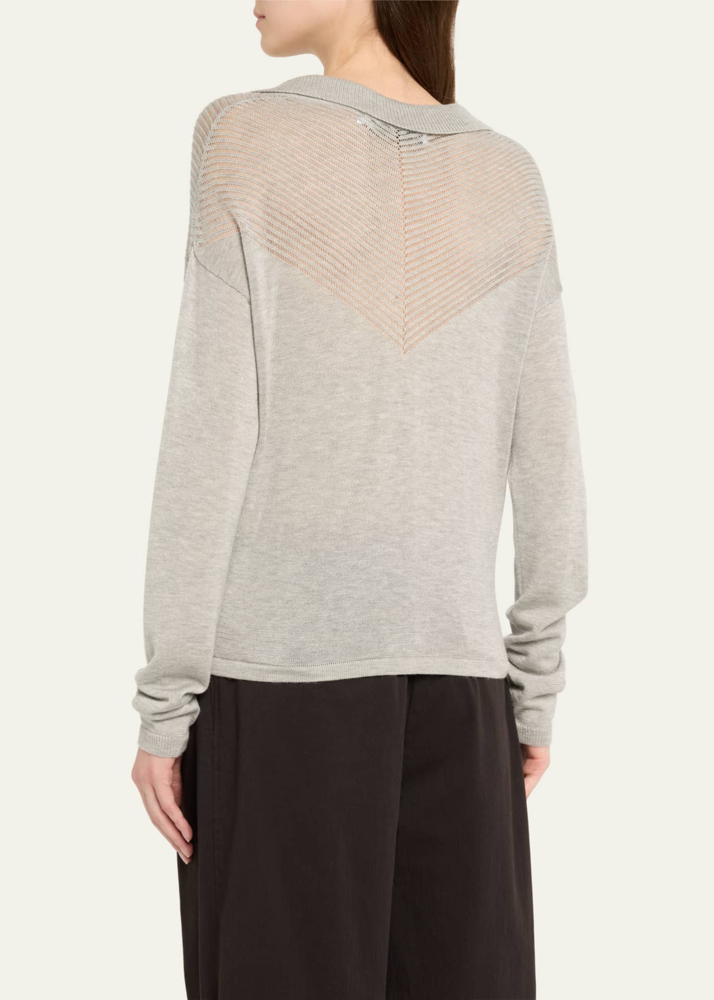 Nell Lightweight Cashmere Polo Sweater