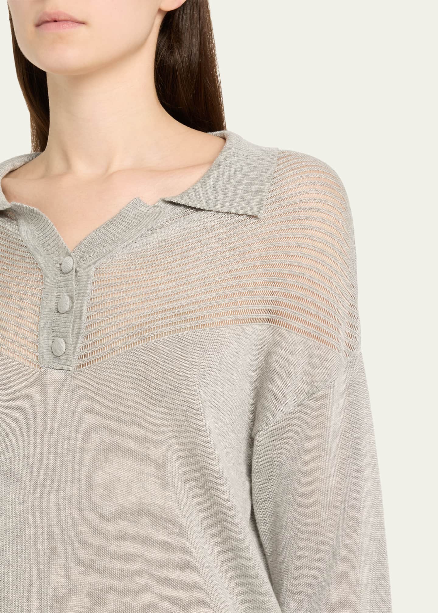 Nell Lightweight Cashmere Polo Sweater