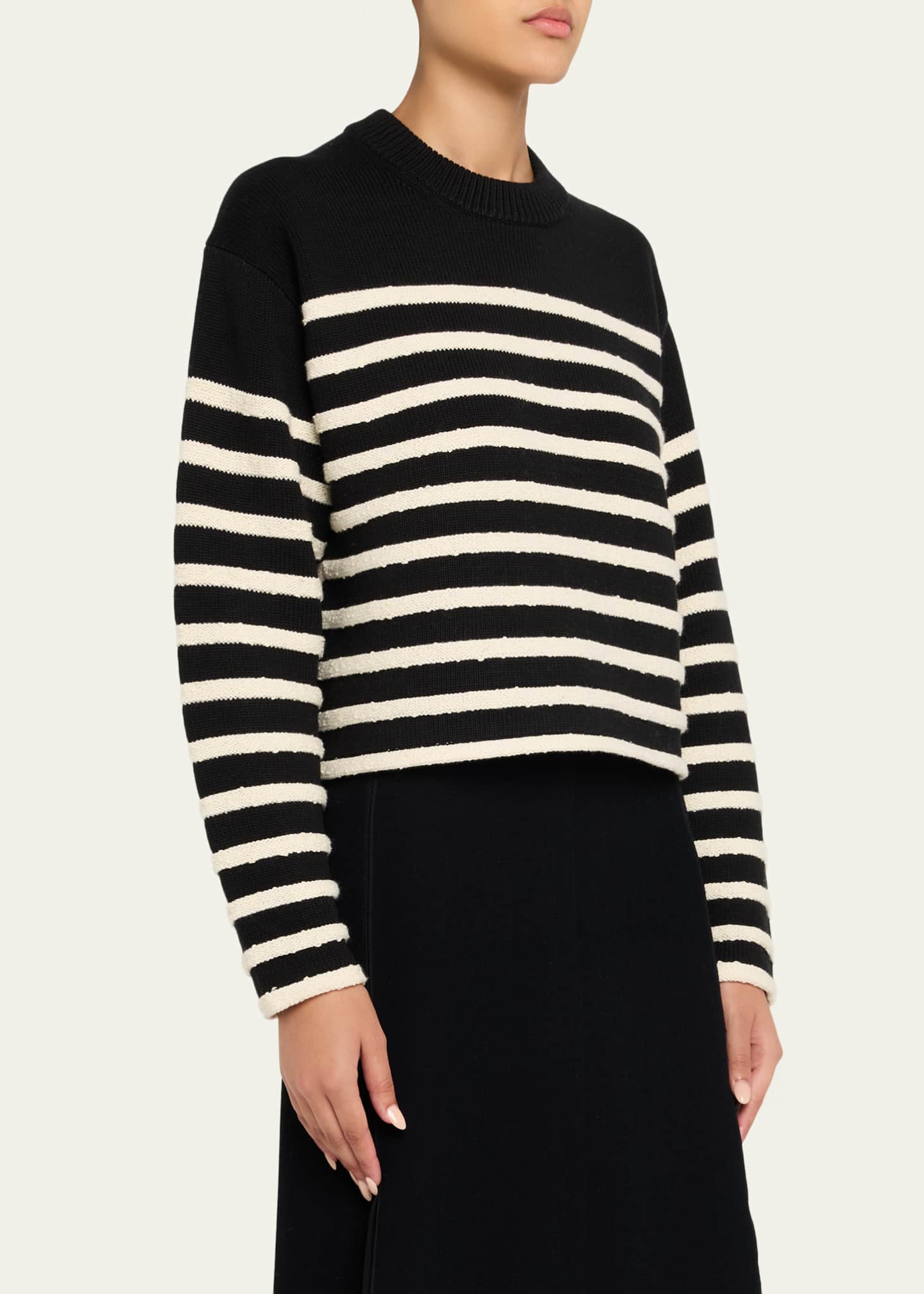 Proenza Schouler White Label Nia Stripe Bobble Bouclé Sweater Image 4 of 5