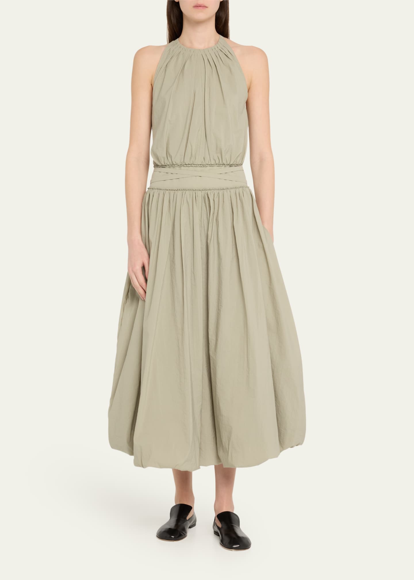 Proenza Schouler White Label Wylie Technical Poplin Bubble Dress Image 2 of 5