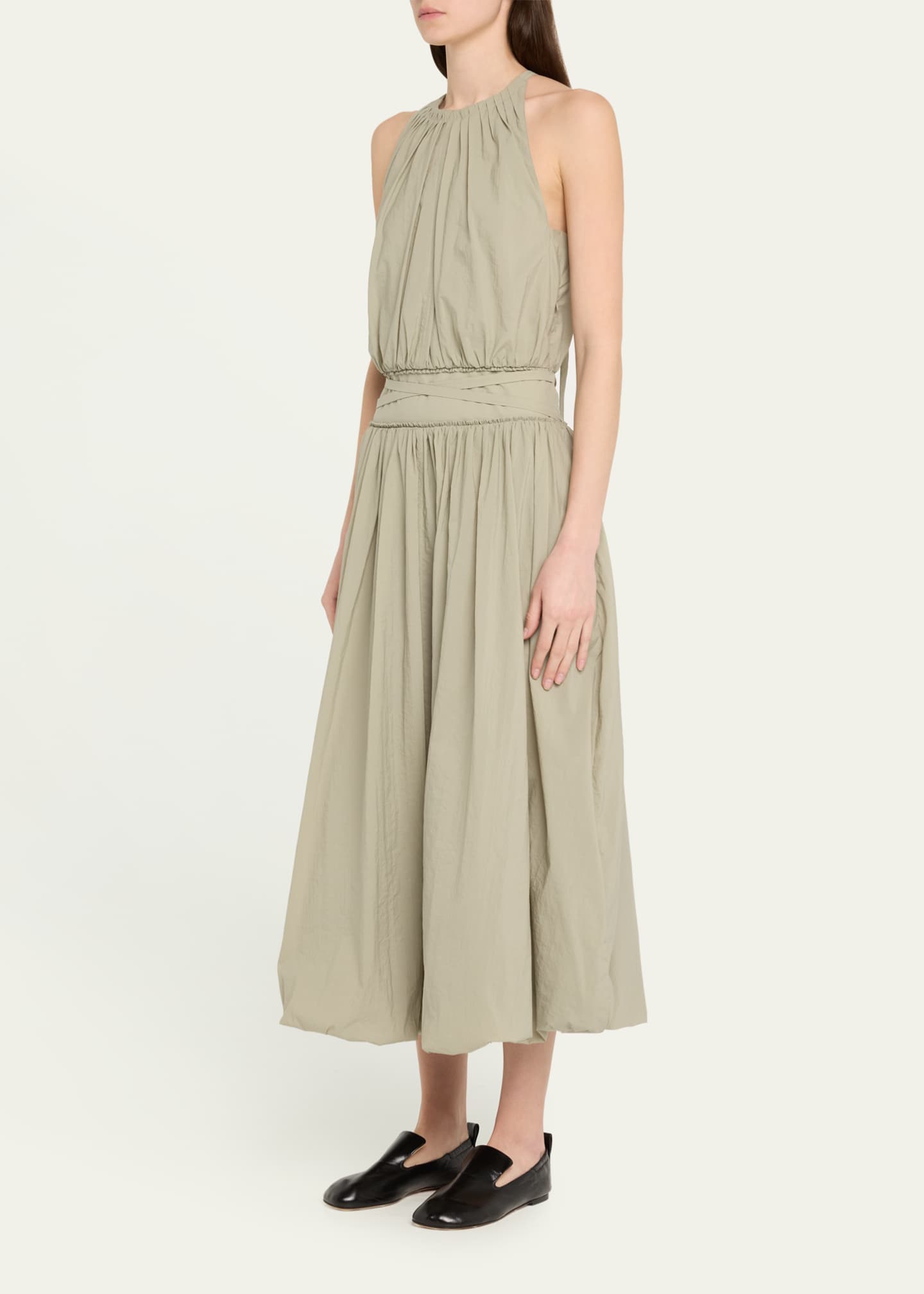 Proenza Schouler White Label Wylie Technical Poplin Bubble Dress Image 4 of 5