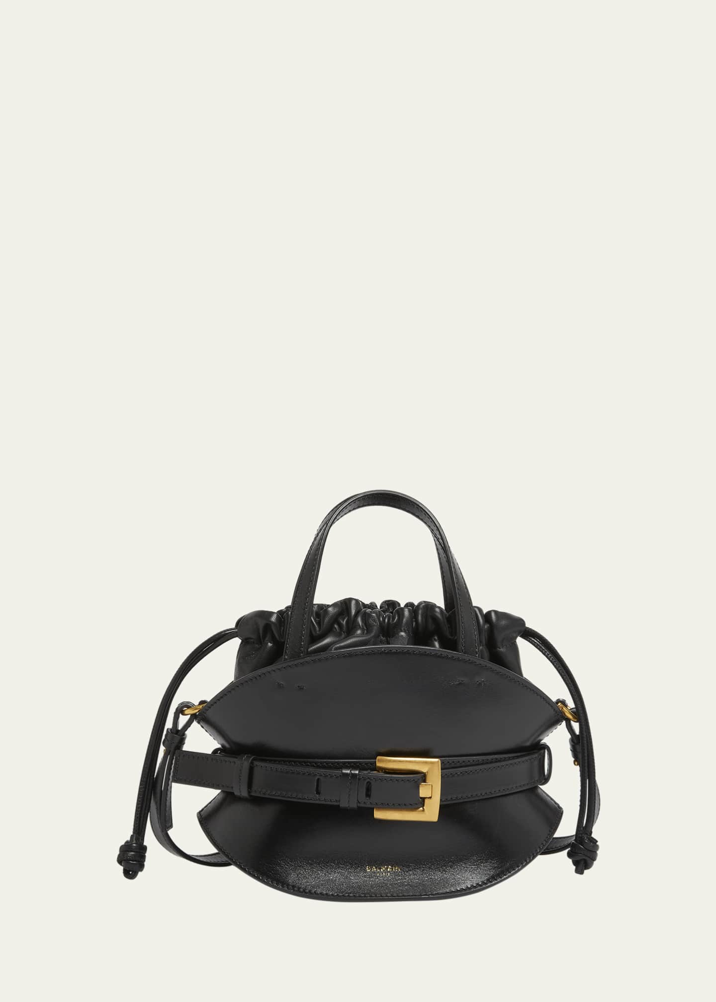 Balmain Shuffle Mini Top-Handle Bag in Calfskin - Bergdorf