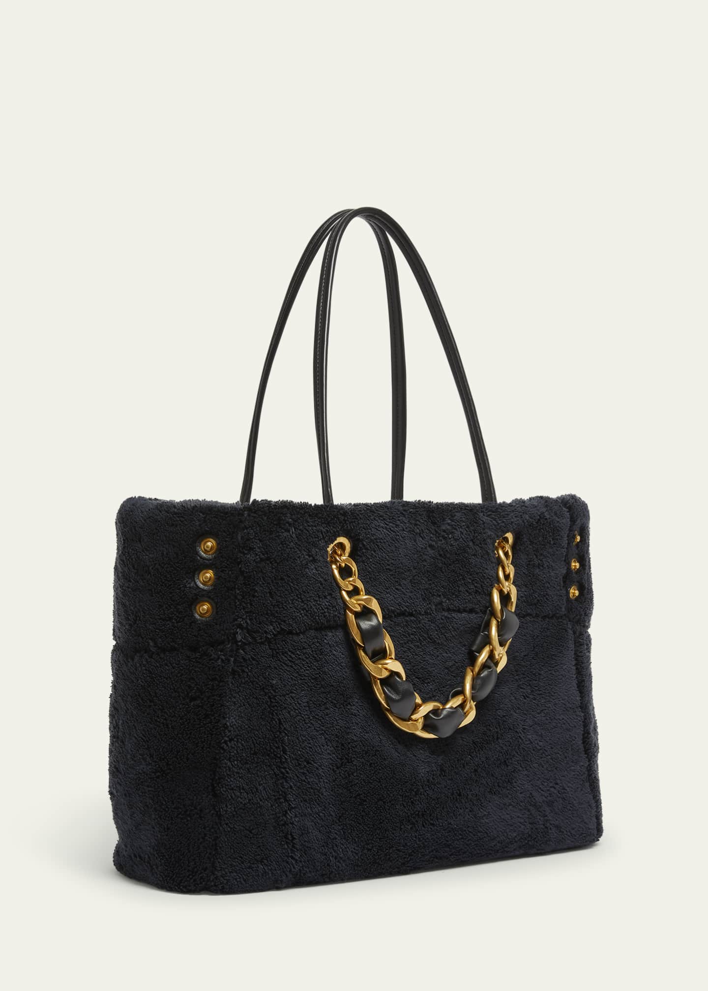 Balmain 1945 Soft Tote Bag in Terry Cloth Image 3 of 6