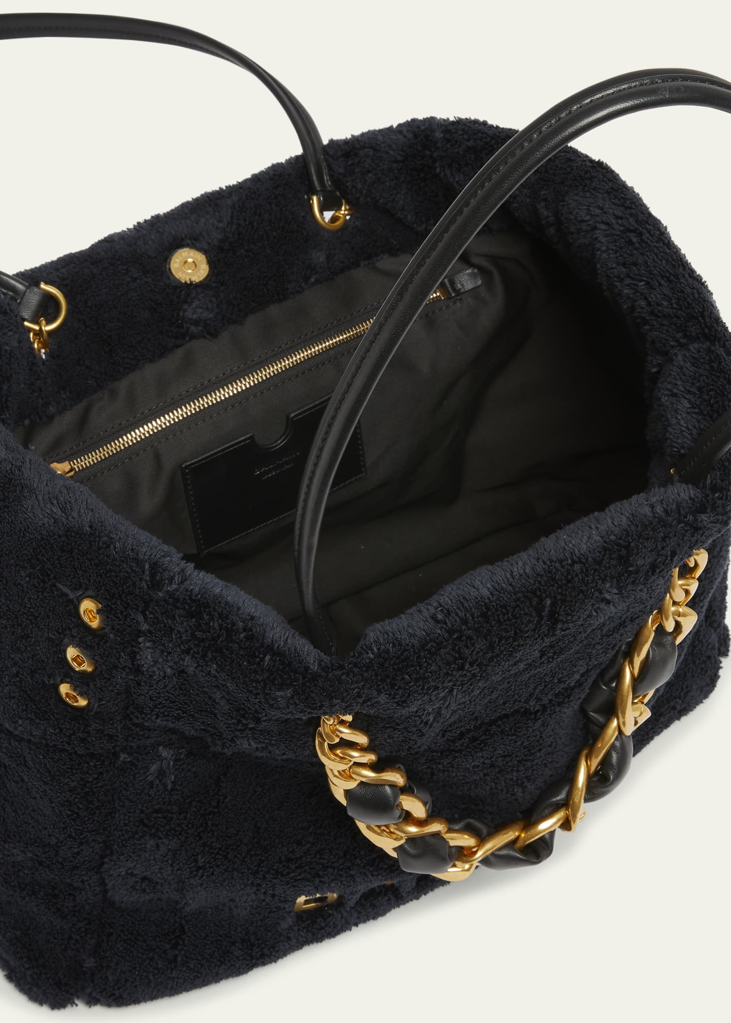 Balmain 1945 Soft Tote Bag in Terry Cloth Image 4 of 6