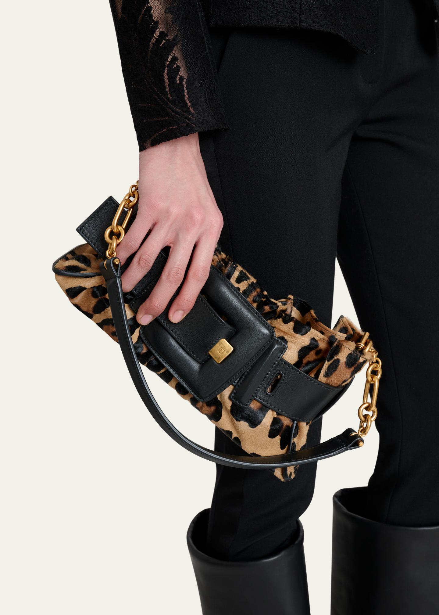 Balmain Anthem Mini Leopard Shoulder Bag in Calf Hair - Bergdorf 