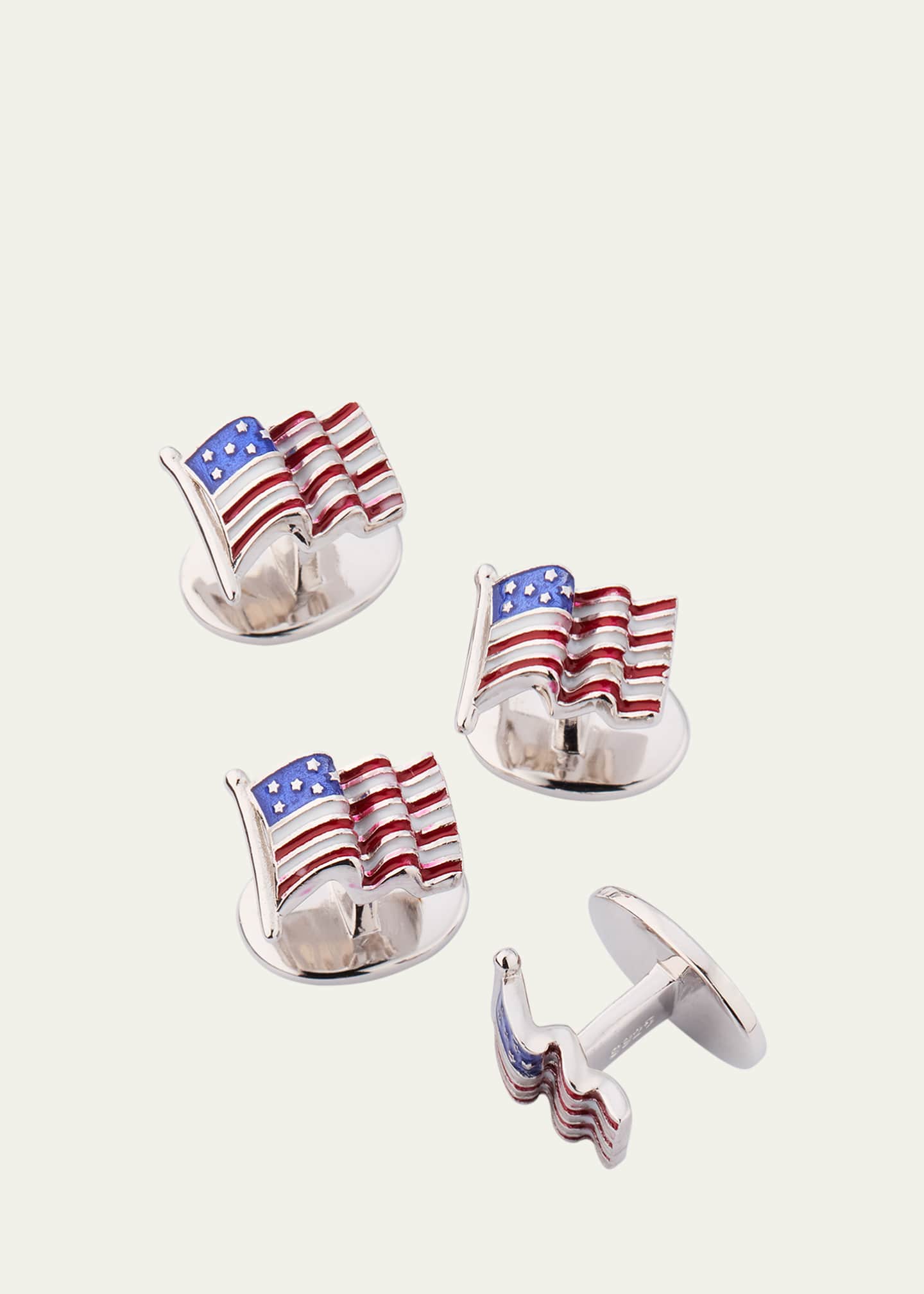 Jan Leslie Men's American Flag Tuxedo Studs Image 4 of 4