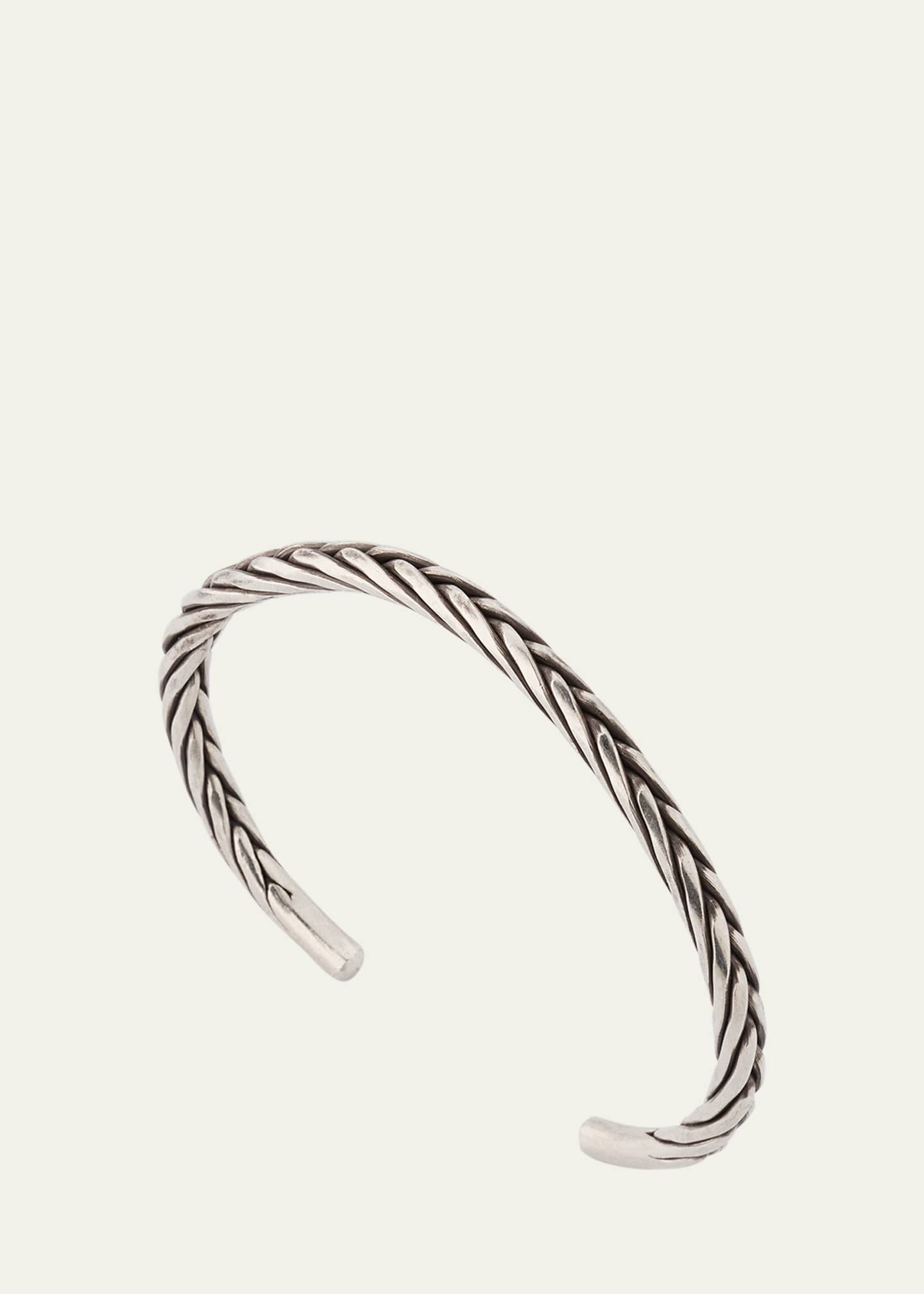 Jan Leslie Men's Twist Rope Sterling Silver Cuff Bracelet Image 3 of 4