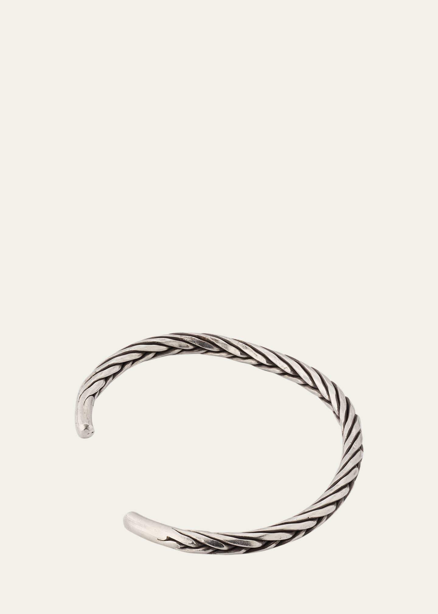 Jan Leslie Men's Twist Rope Sterling Silver Cuff Bracelet Image 4 of 4