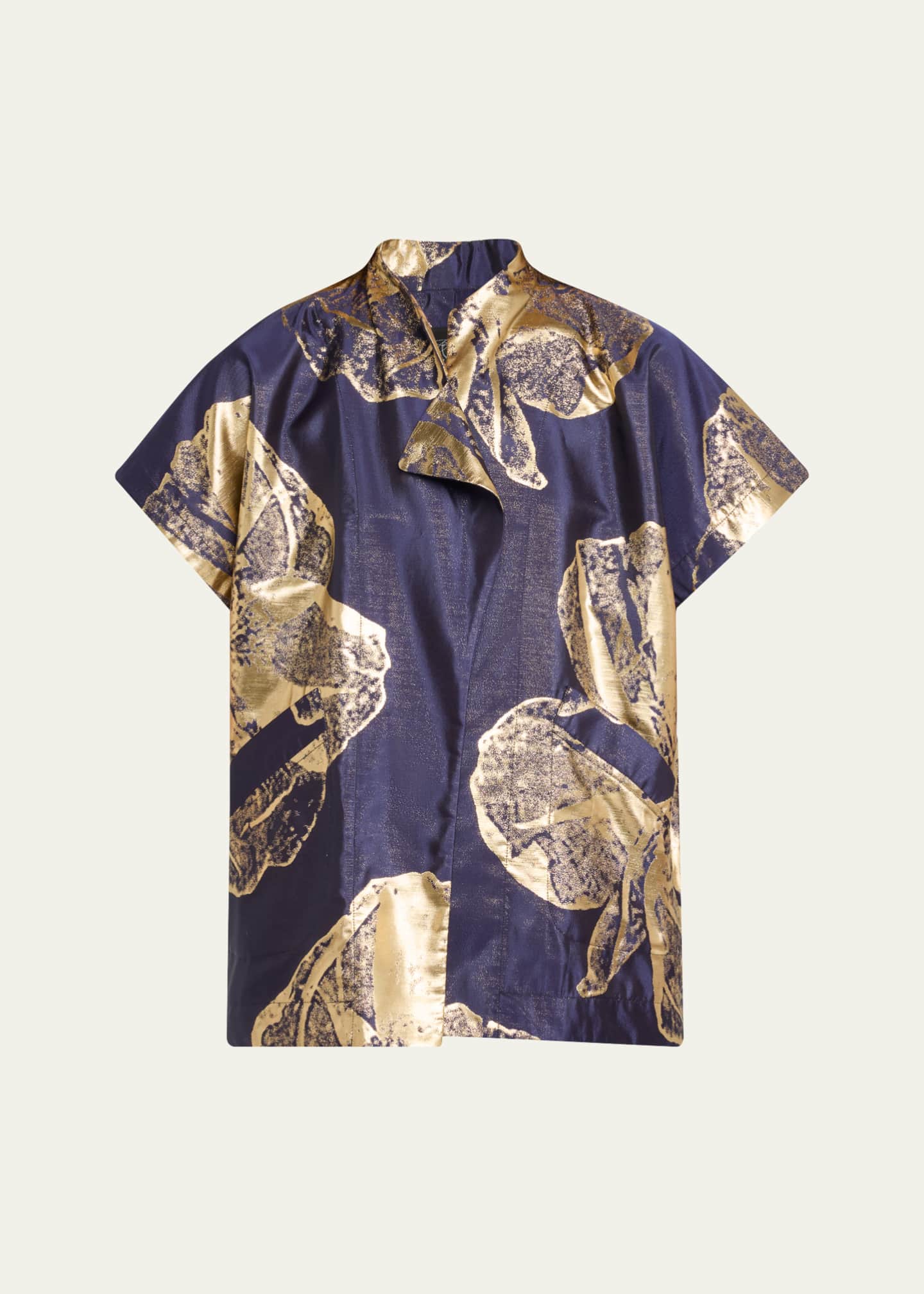 Zero + Maria Cornejo Ari Metallic Jacquard Shrug Image 1 of 5