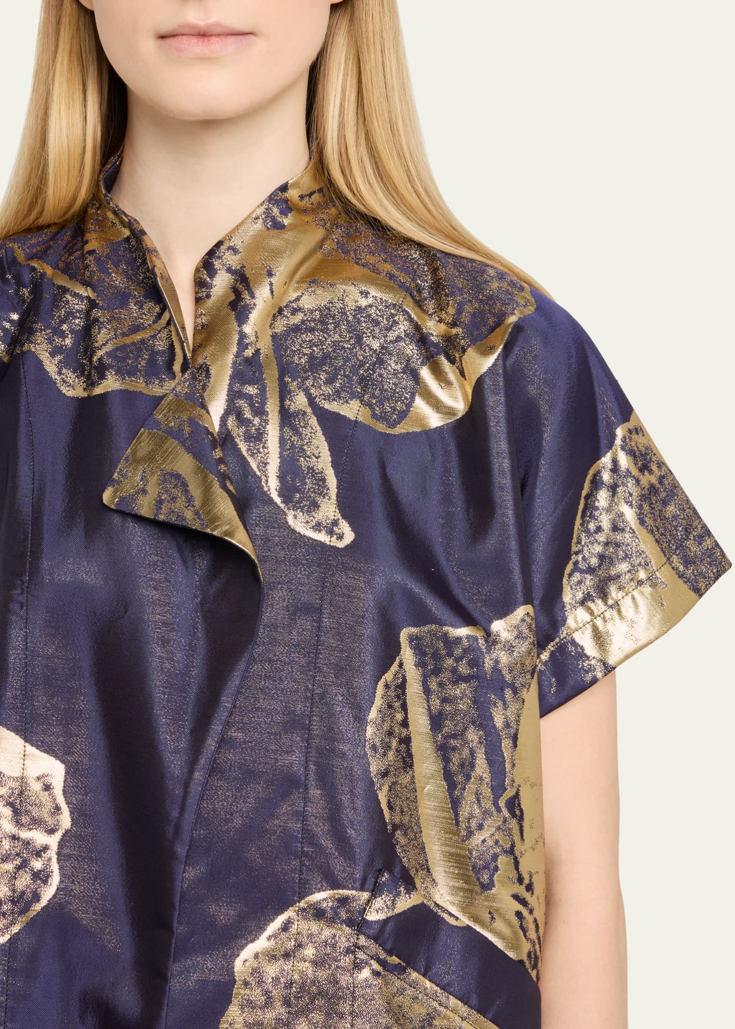 Zero + Maria Cornejo Ari Metallic Jacquard Shrug Image 5 of 5