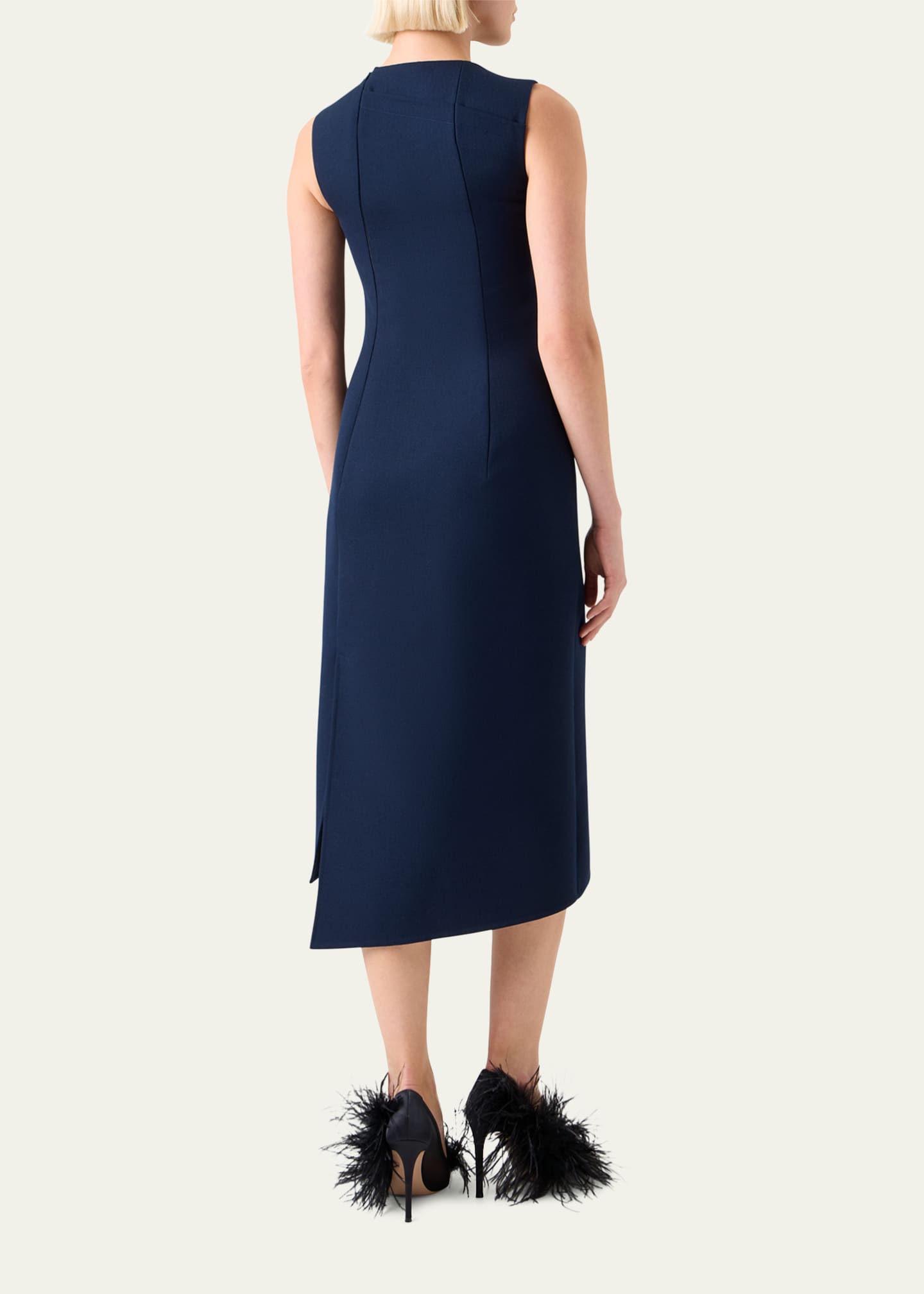 knee length dresses for ladies Akris Silk Midi Dress, Yellow / 2