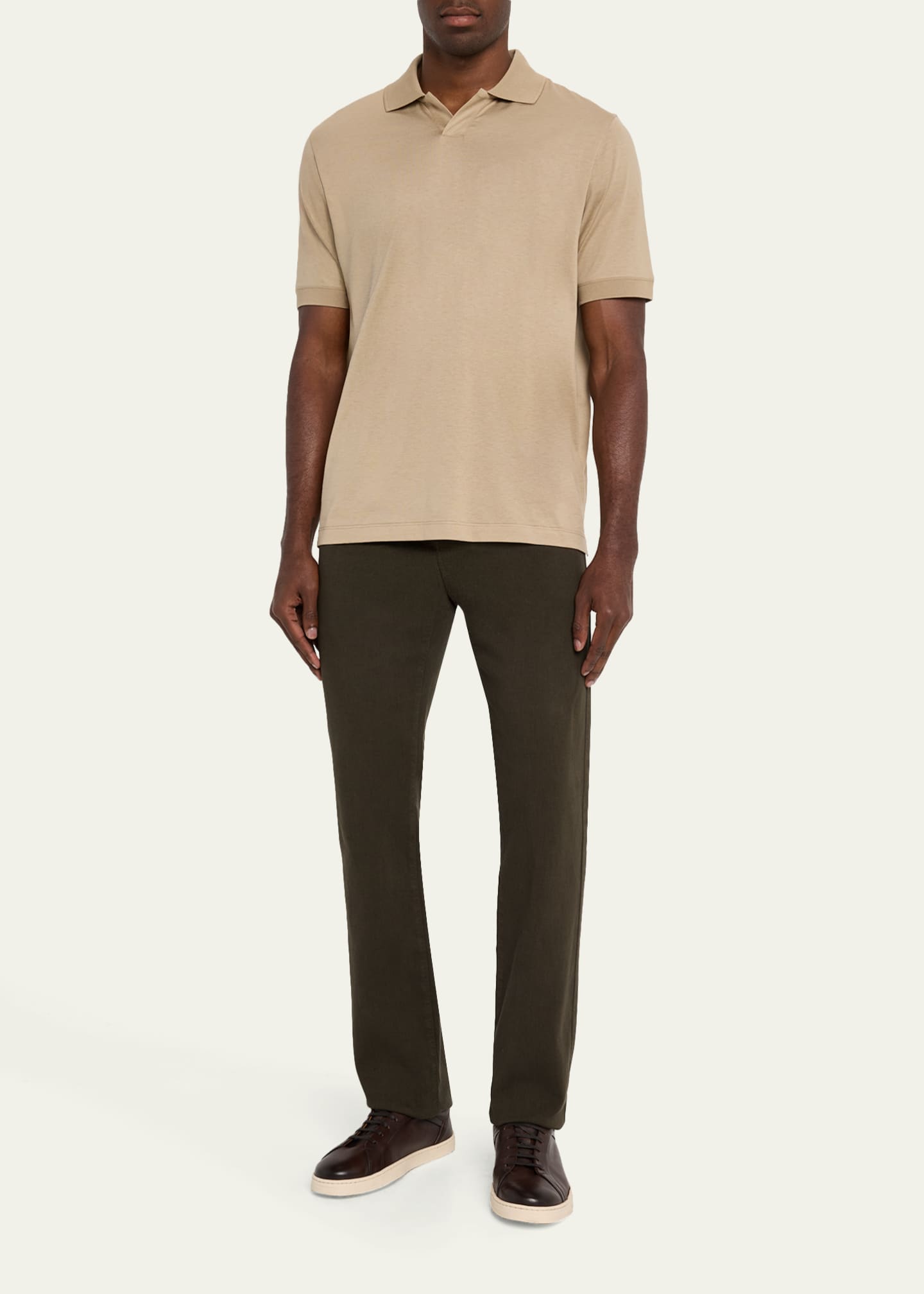 Bergdorf Goodman Men's Soft Leather Low-Top Sneakers Image 3 of 6