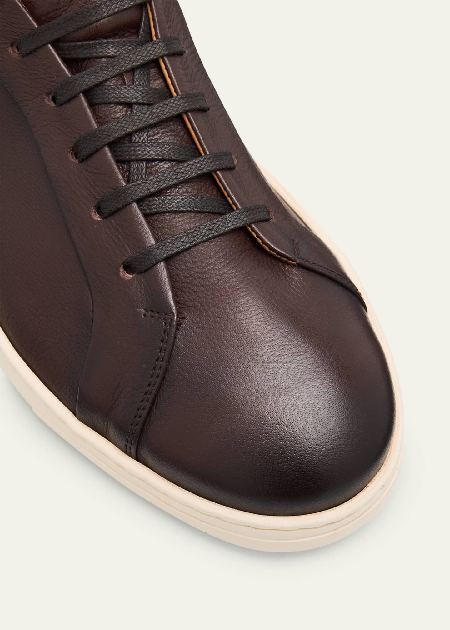 Bergdorf Goodman Men's Soft Leather Low-Top Sneakers Image 5 of 6