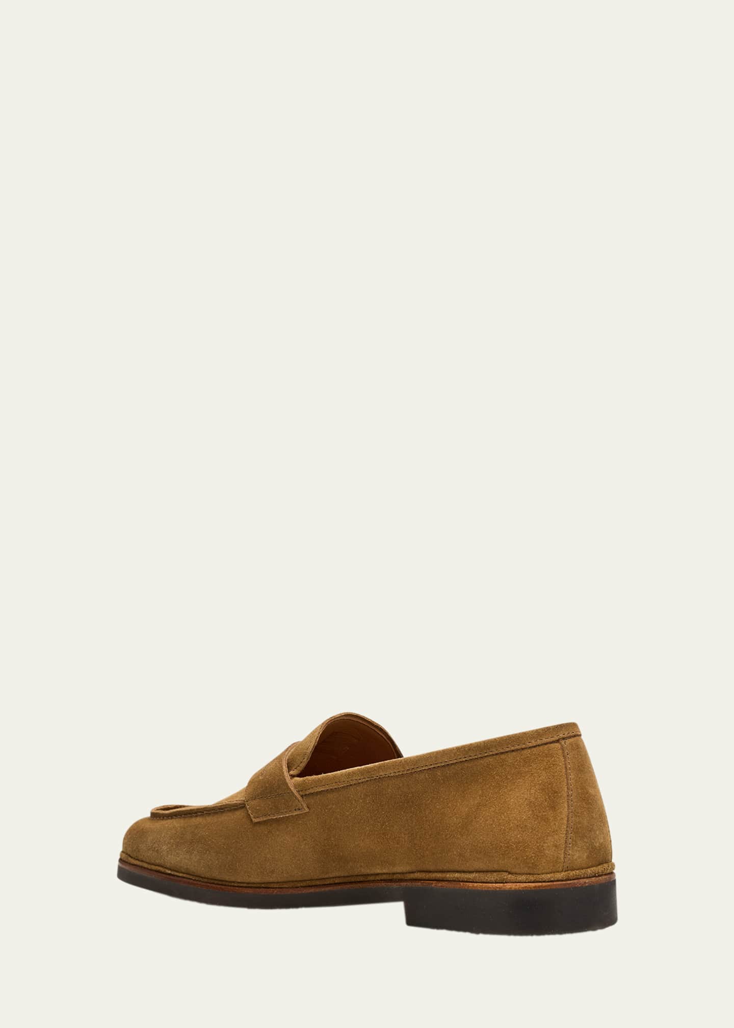Bergdorf Goodman Men's Suede Flex-Sole Penny Loafers Image 4 of 6