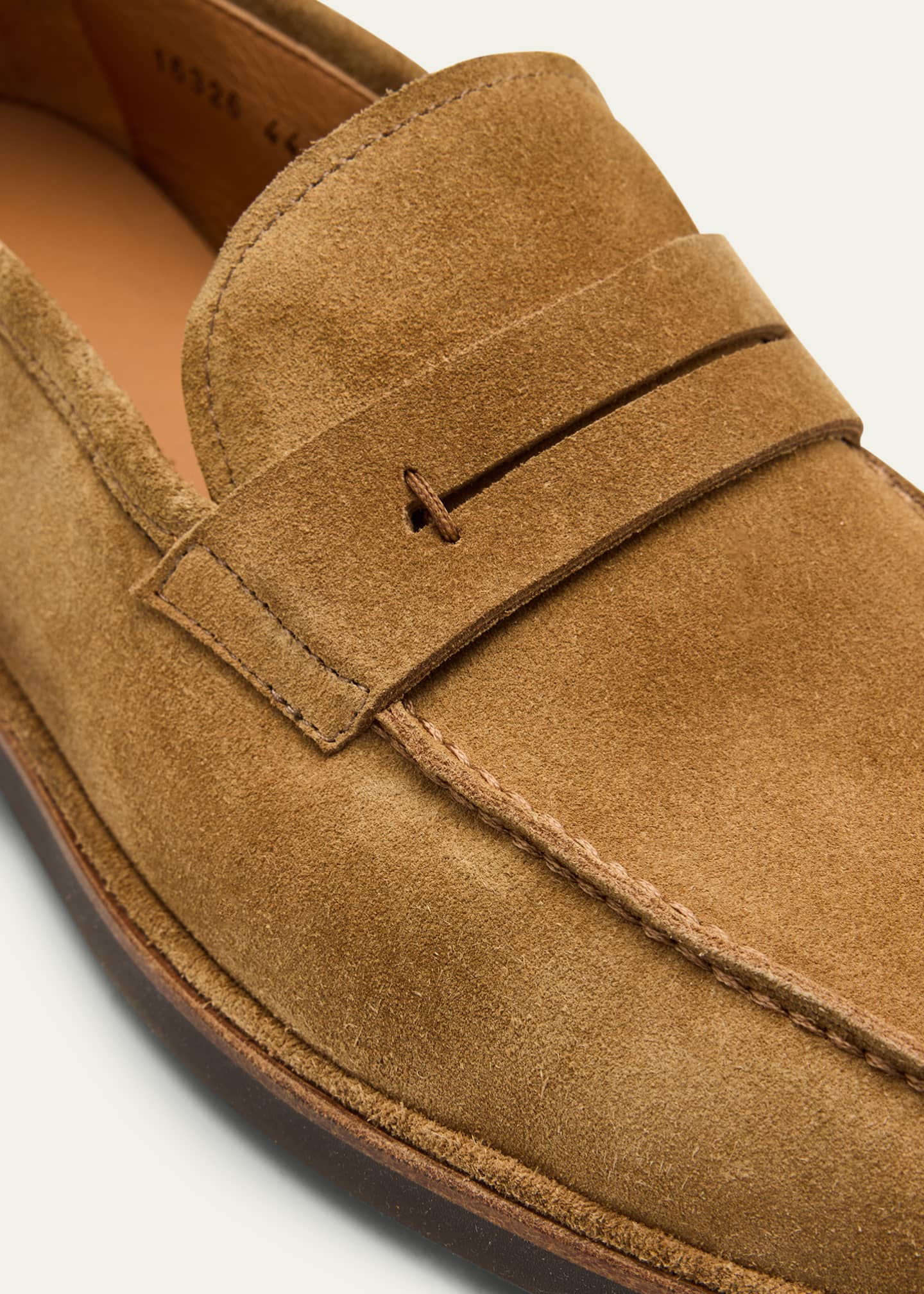 Bergdorf Goodman Men's Suede Flex-Sole Penny Loafers Image 5 of 6