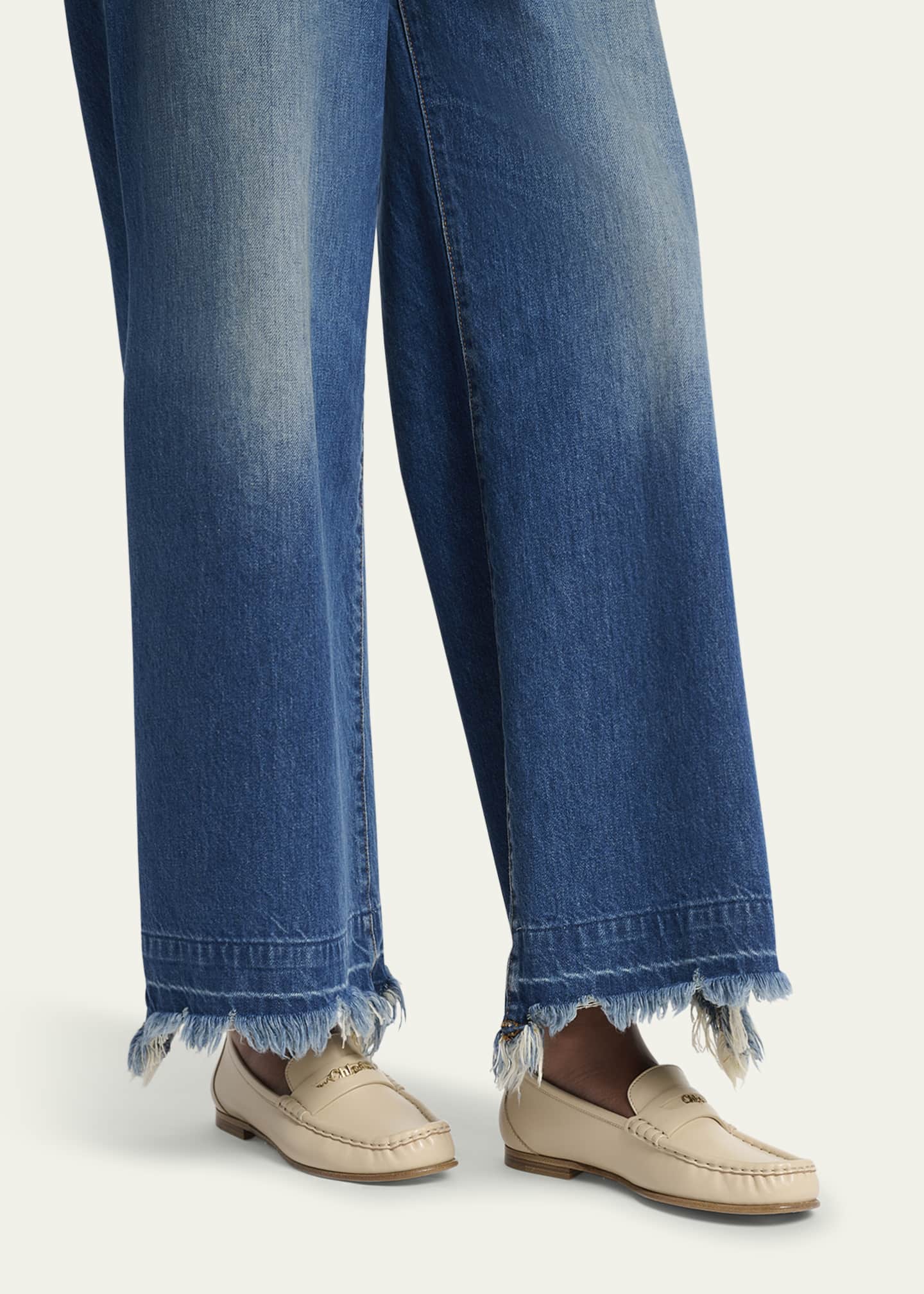 Leather Logo Chain Penny Loafers