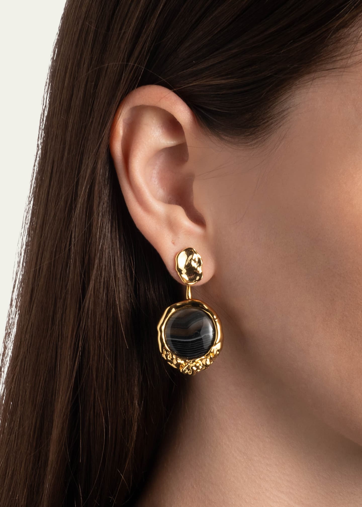 Alexis Bittar Brut Banded Coin Earrings Image 2 of 4