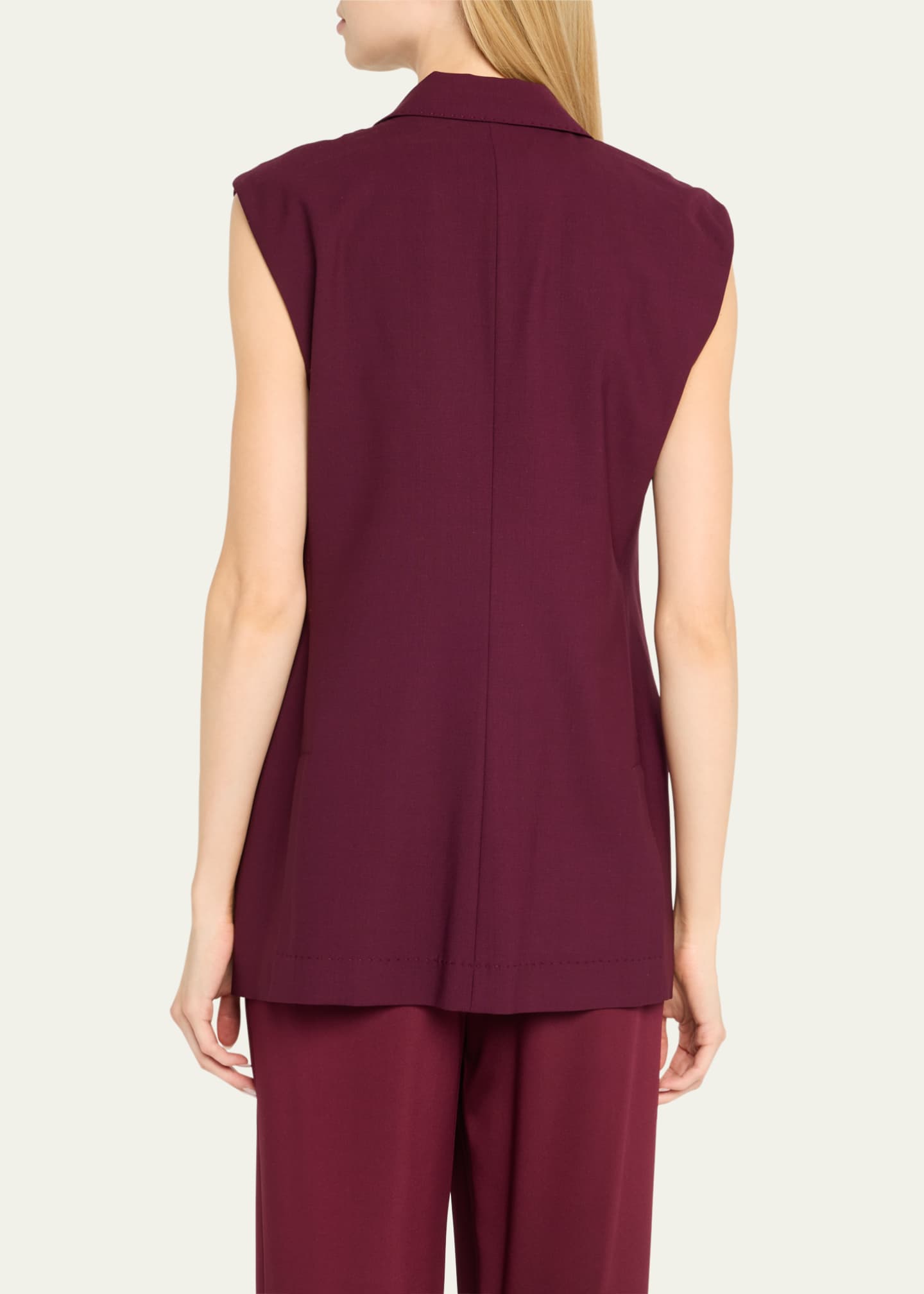 Lafayette 148 New York Neapolitan Pick Stitch Lightweight Wool Vest Image 3 of 5