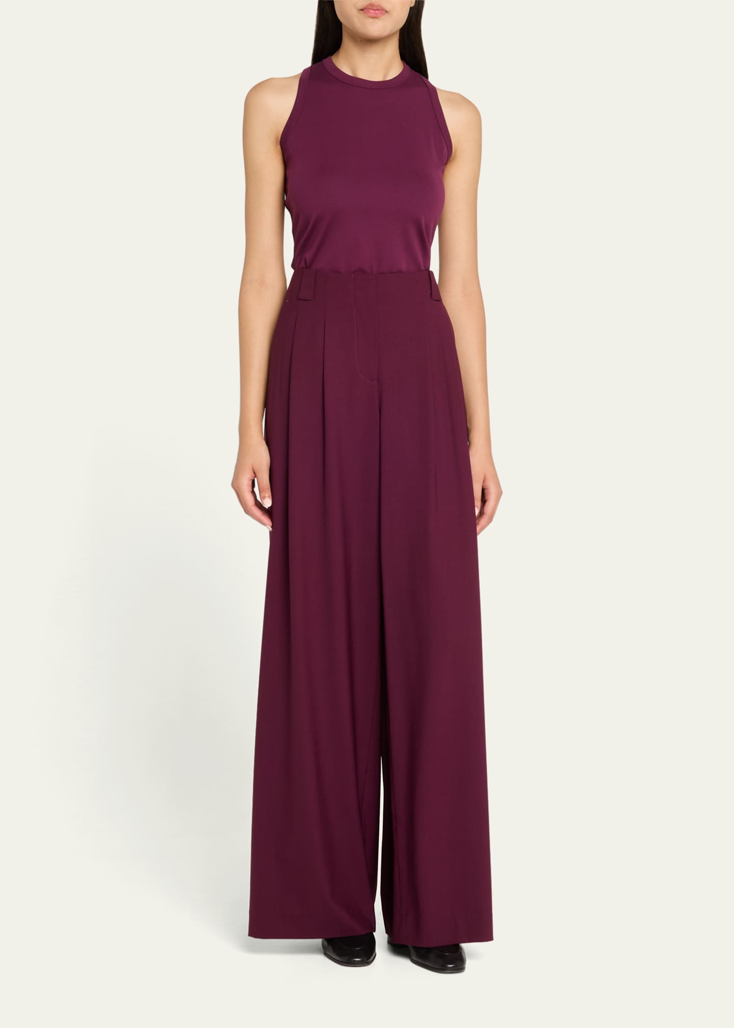 Lafayette 148 New York Wyatt Pleated High-Rise Wide-Leg Pants Image 2 of 5