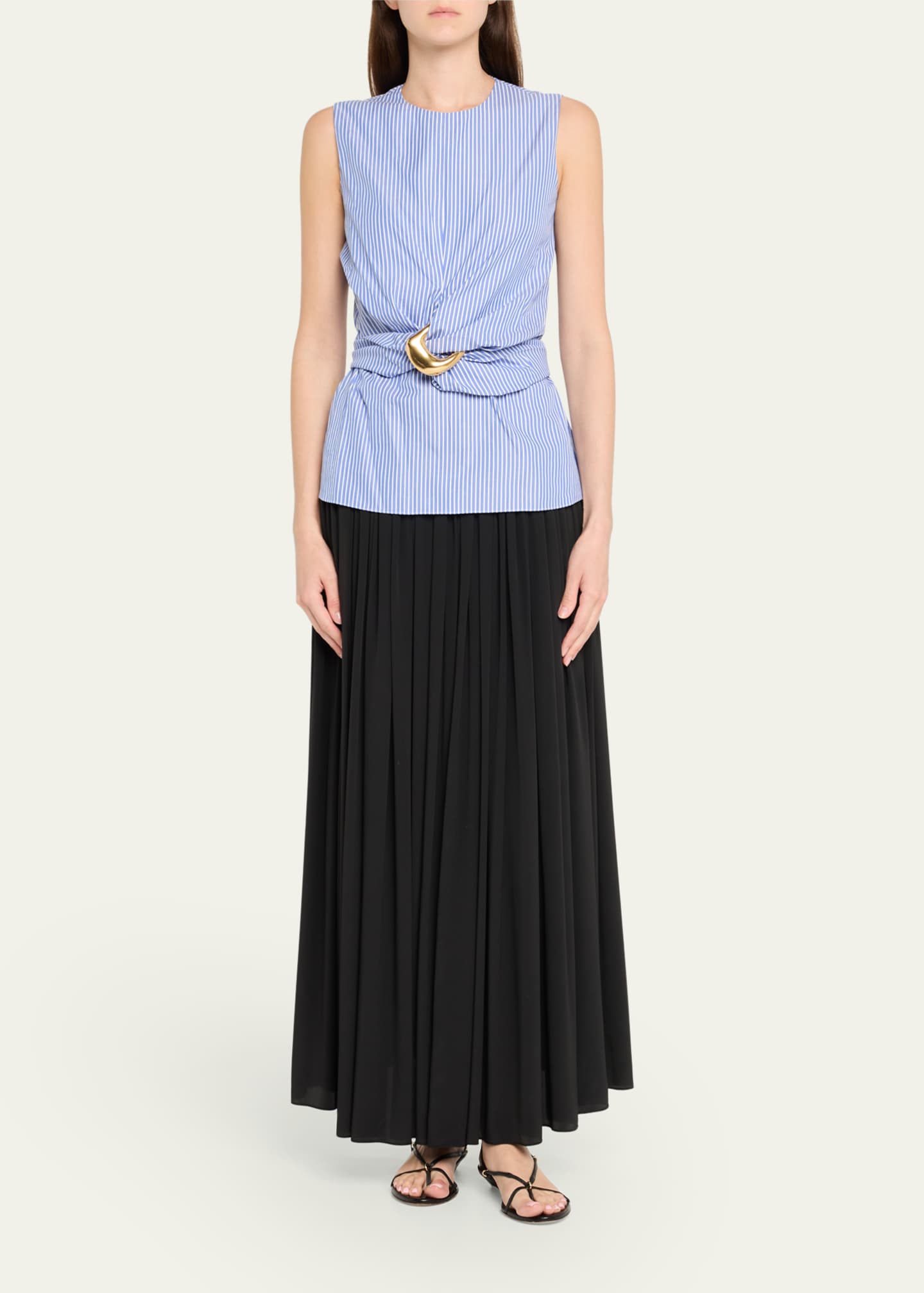 Altuzarra Tizzy Striped Draped Sleeveless Top Image 2 of 5