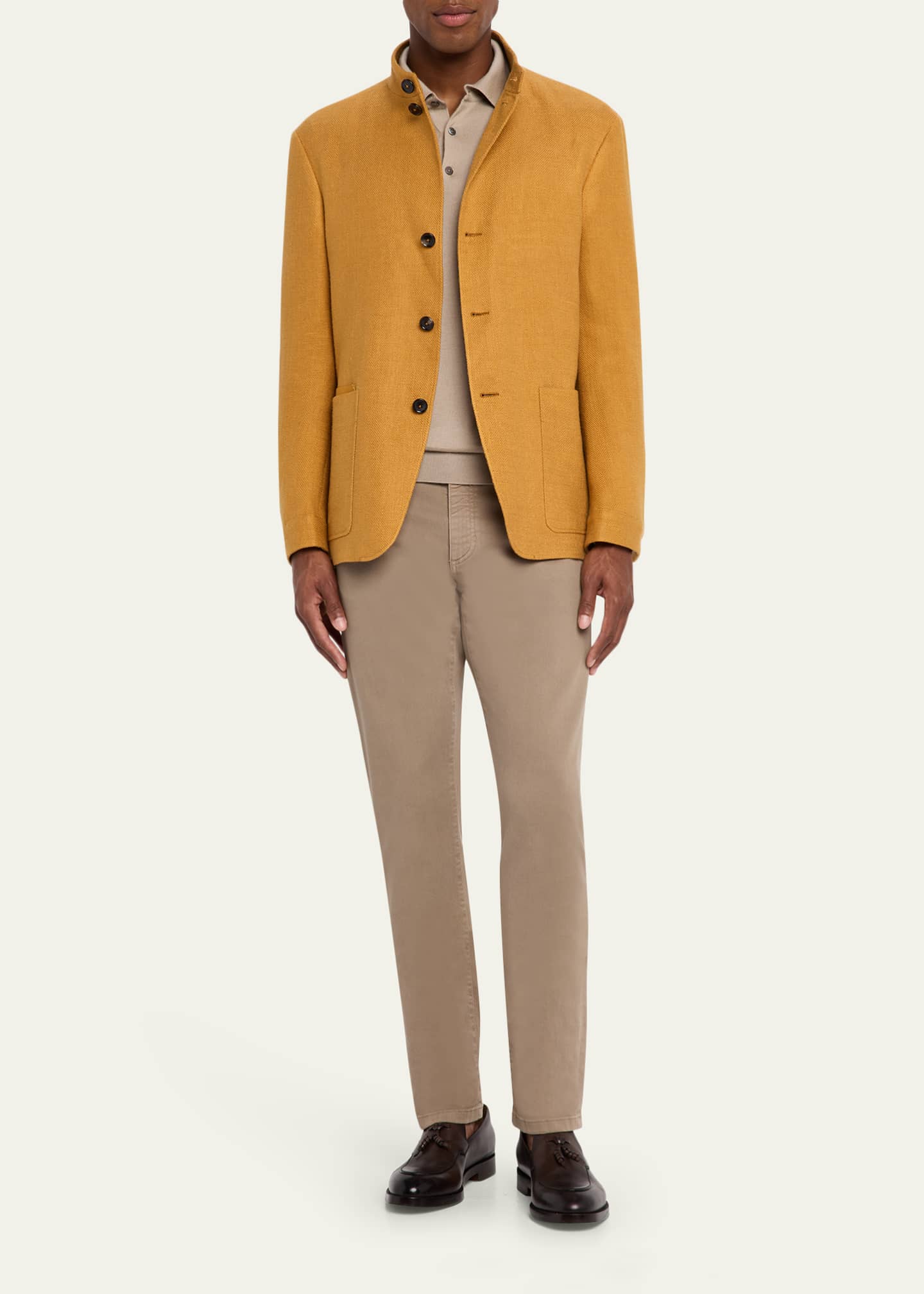ZEGNA Men's Il Conte Linen-Silk Chore Jacket Image 2 of 5