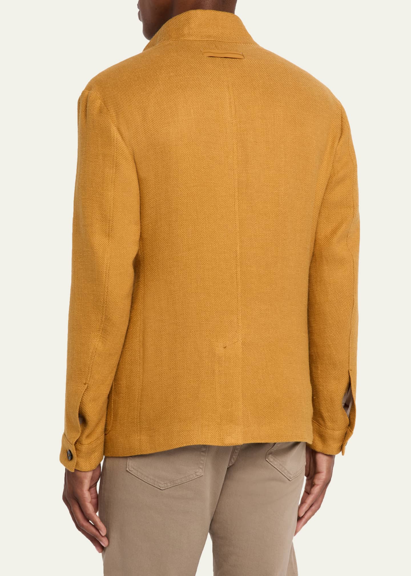 ZEGNA Men's Il Conte Linen-Silk Chore Jacket Image 3 of 5