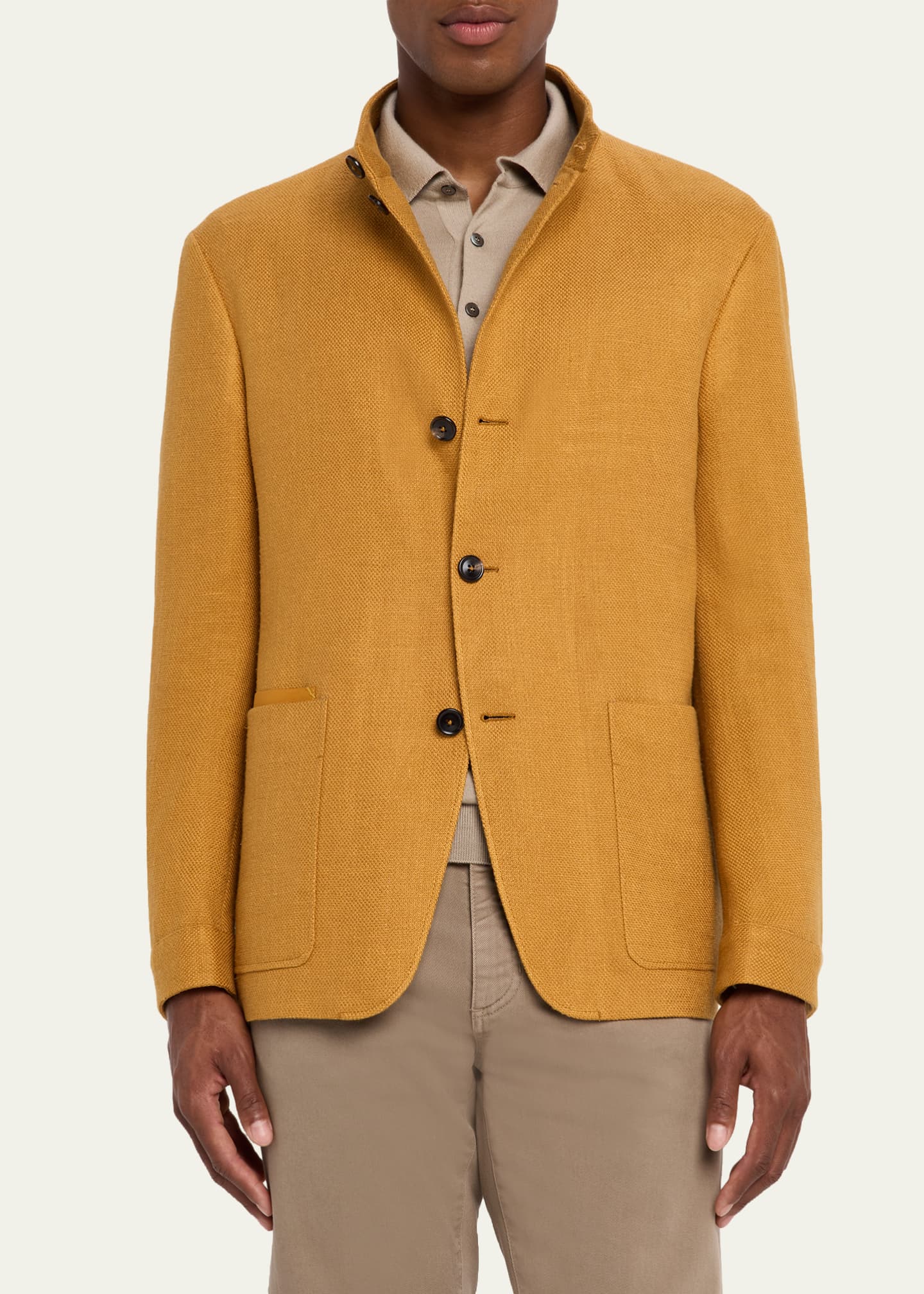 ZEGNA Men's Il Conte Linen-Silk Chore Jacket Image 4 of 5