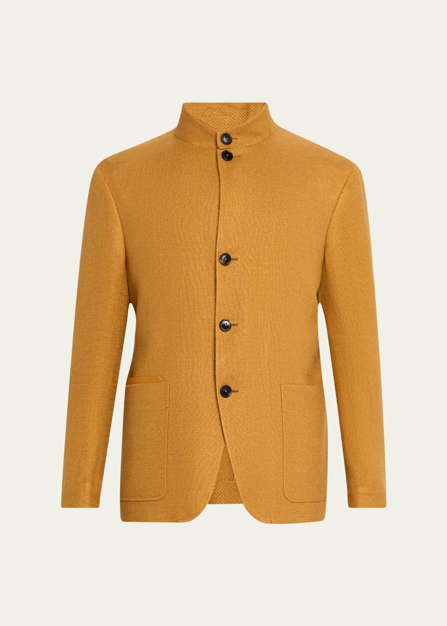 ZEGNA Men's Il Conte Linen-Silk Chore Jacket Image 1 of 5